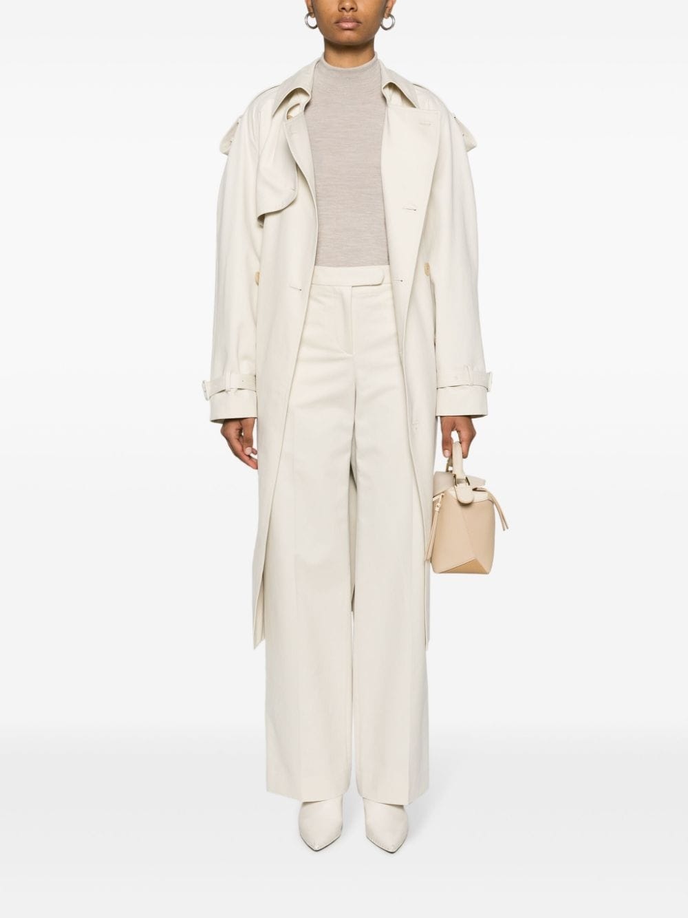 wide-leg cotton-wool trousers - 2