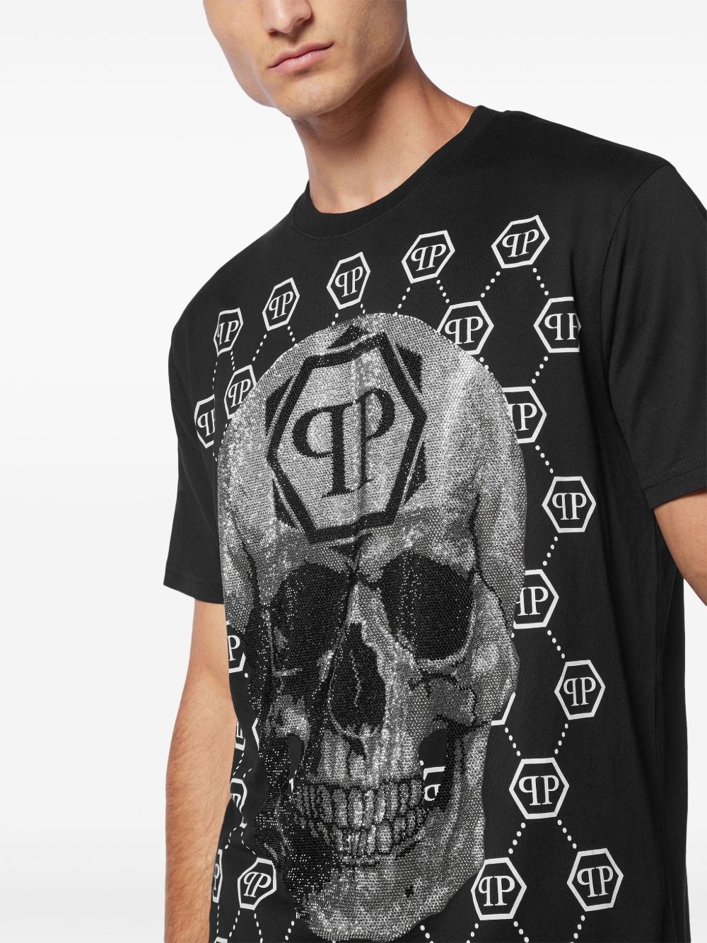 rhinestone-embellished Skull T-shirt - 4