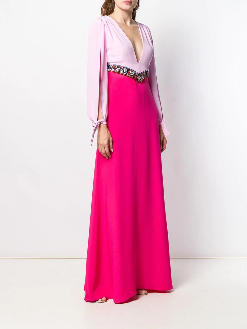 sequin embellished colour block dress 3