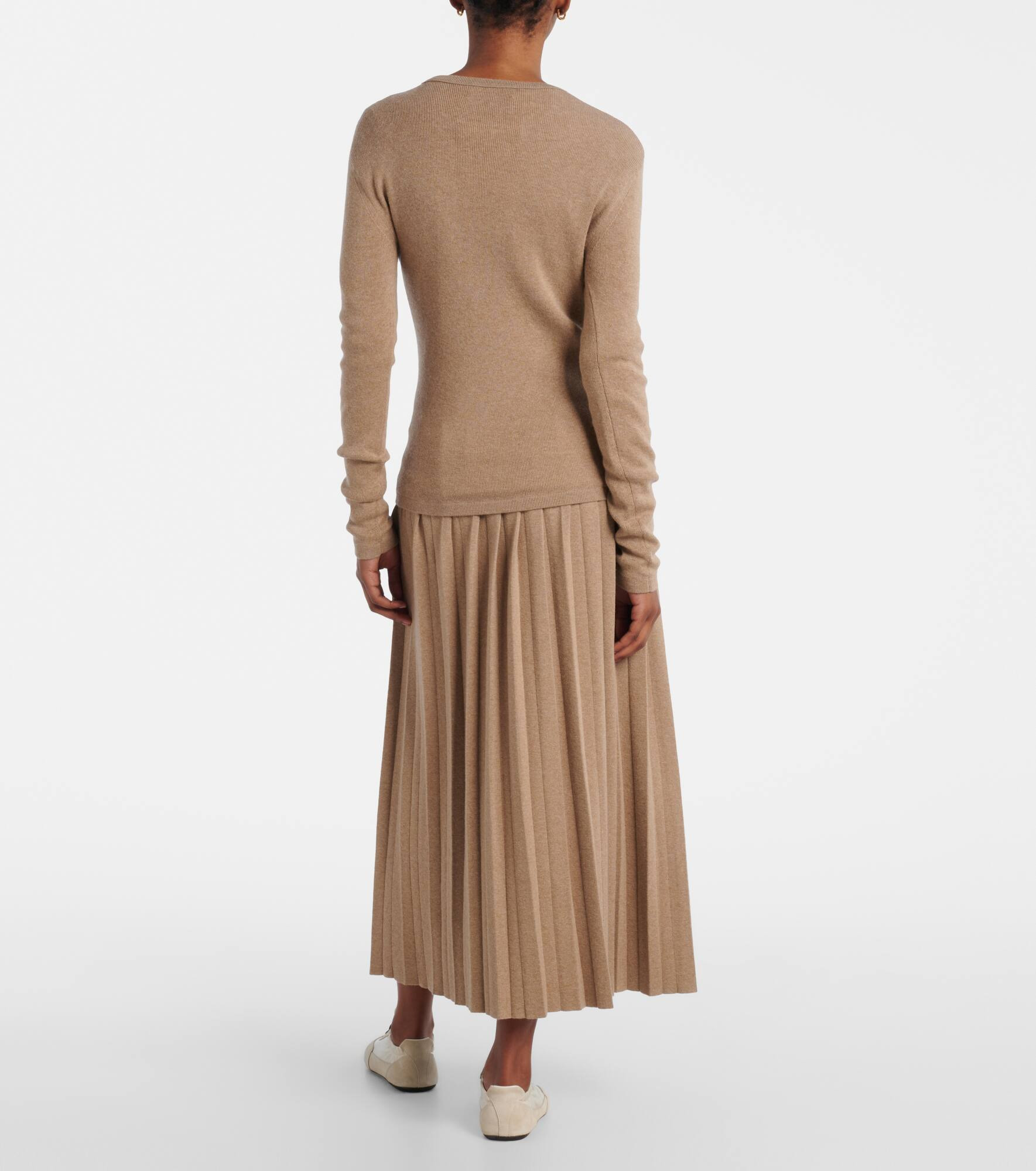Vivian knitted cotton and cashmere top - 3