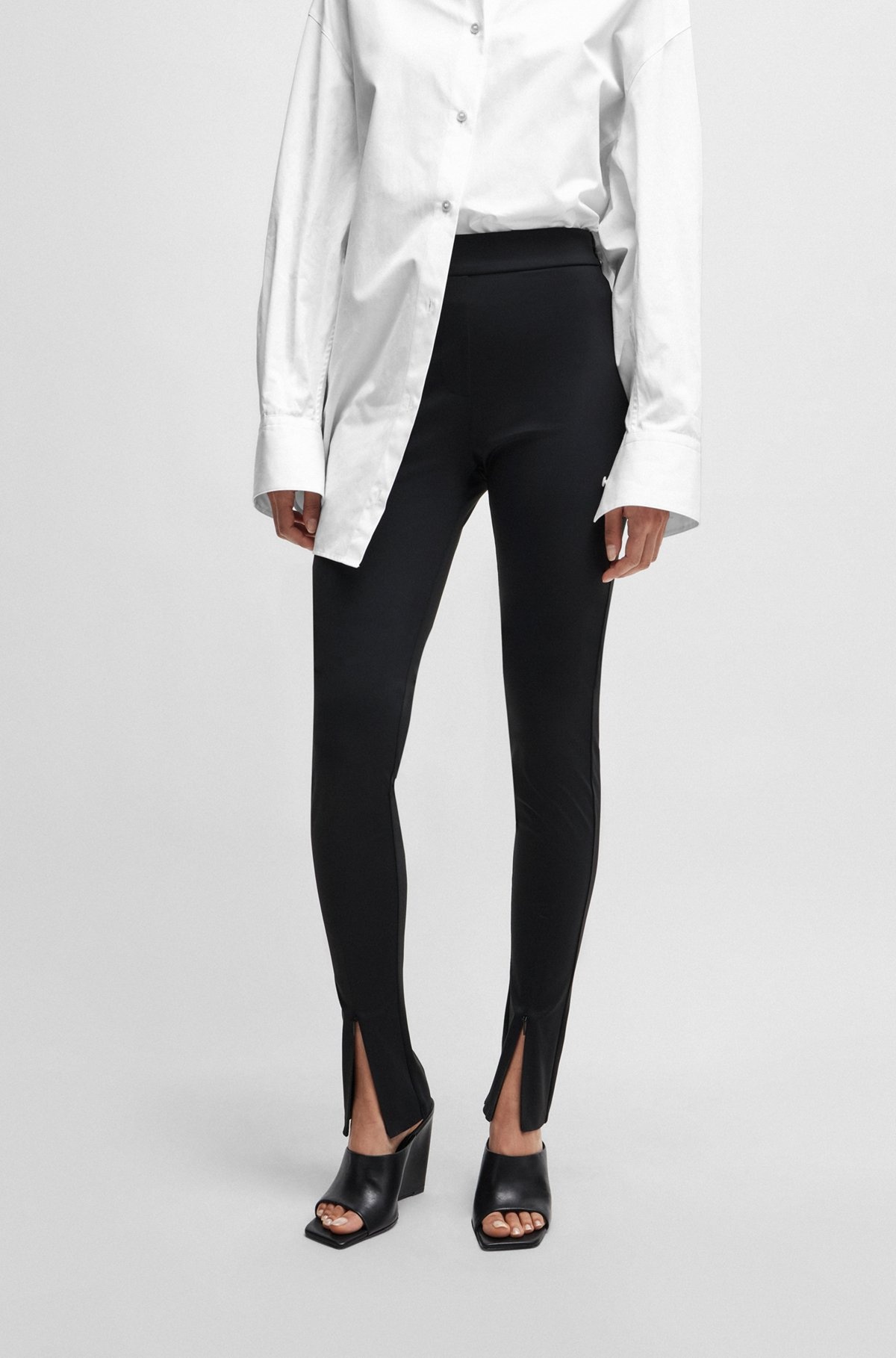 NAOMI X BOSS LEGGINGS IN STRETCH JERSEY WITH ZIP HEMS - 2
