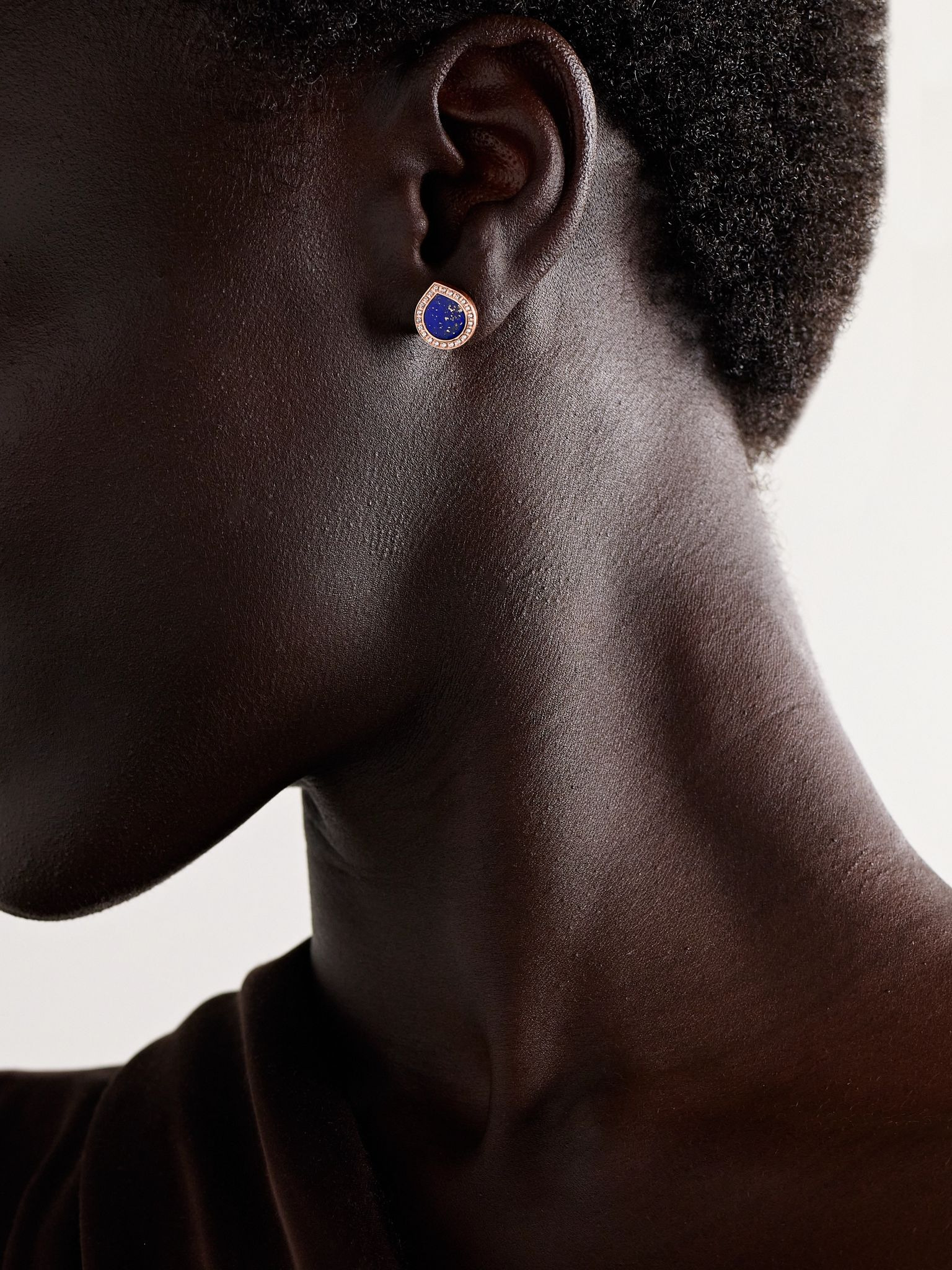 Antifer 18-karat rose gold, lapis lazuli and diamond single earring Gold - 2