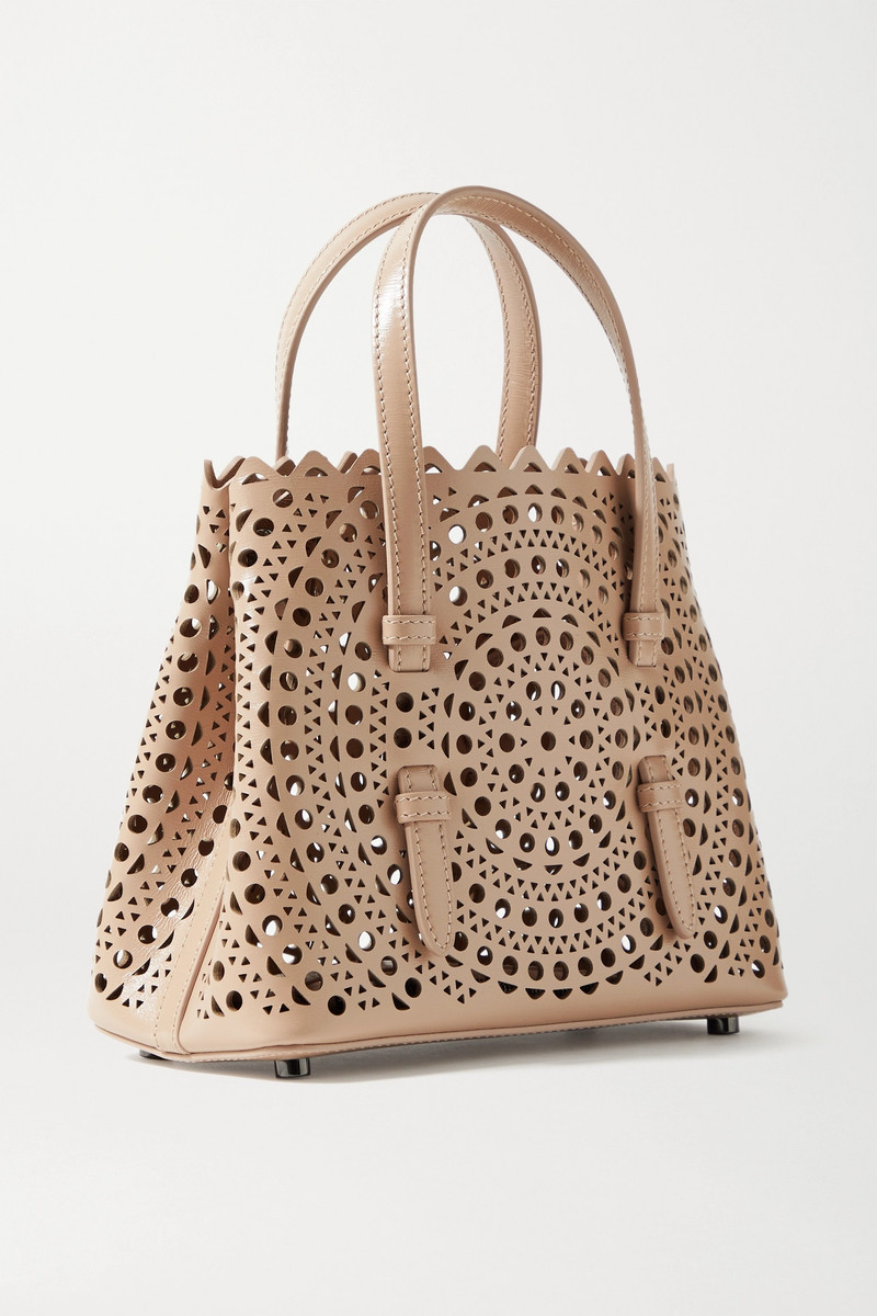 Mina 20 laser-cut leather tote 3
