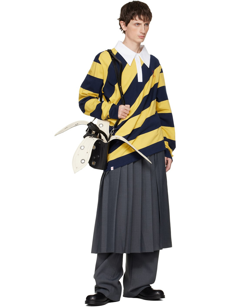 CHARLES JEFFREY LOVERBOY Yellow & Navy Topsy Turvy Polo outlook