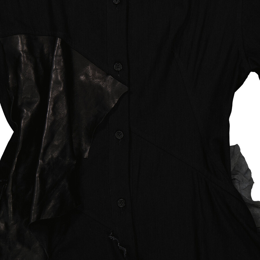 Yohji Yamamoto Black Multi Layered D Collar Dress, Brand Size 1 (Small) - 8