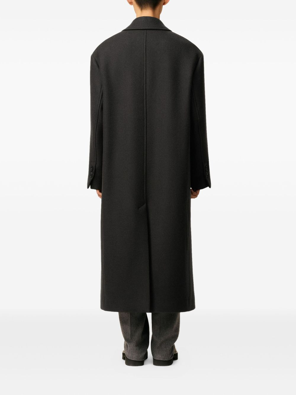 peak-lapel double-breasted coat - 4
