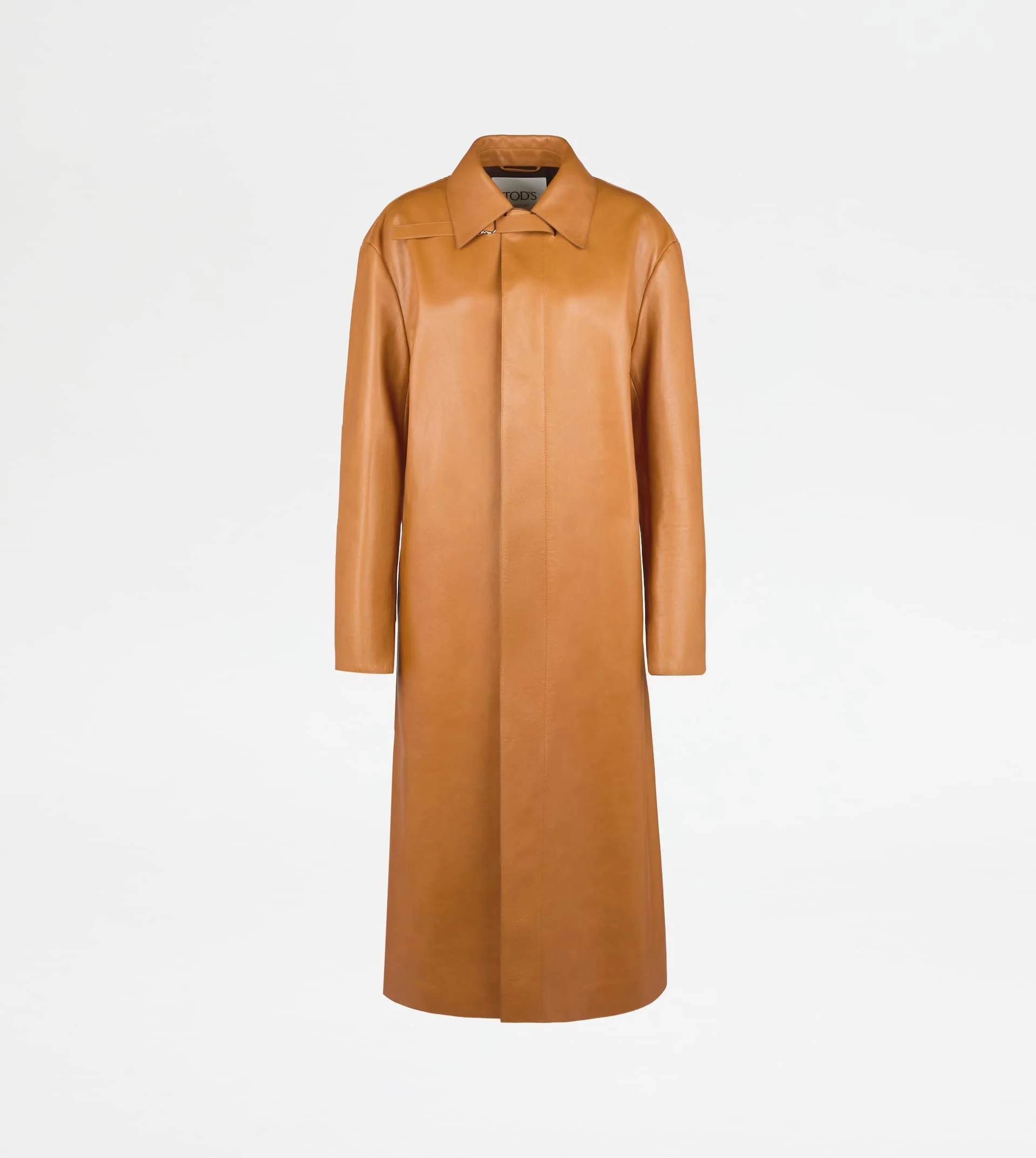 COAT IN LEATHER - ORANGE - 1