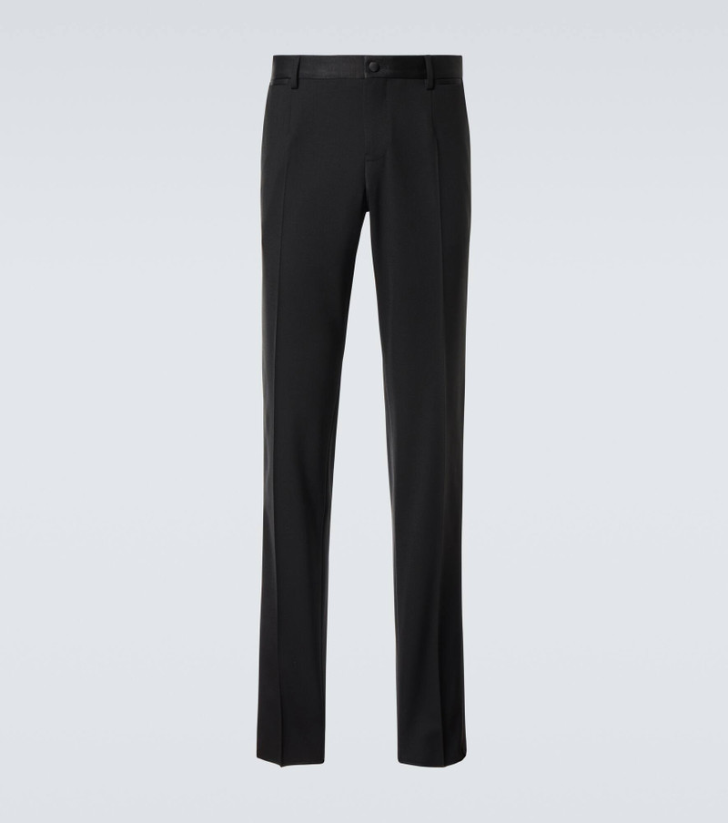 Wool and silk-blend tuxedo pants - 1