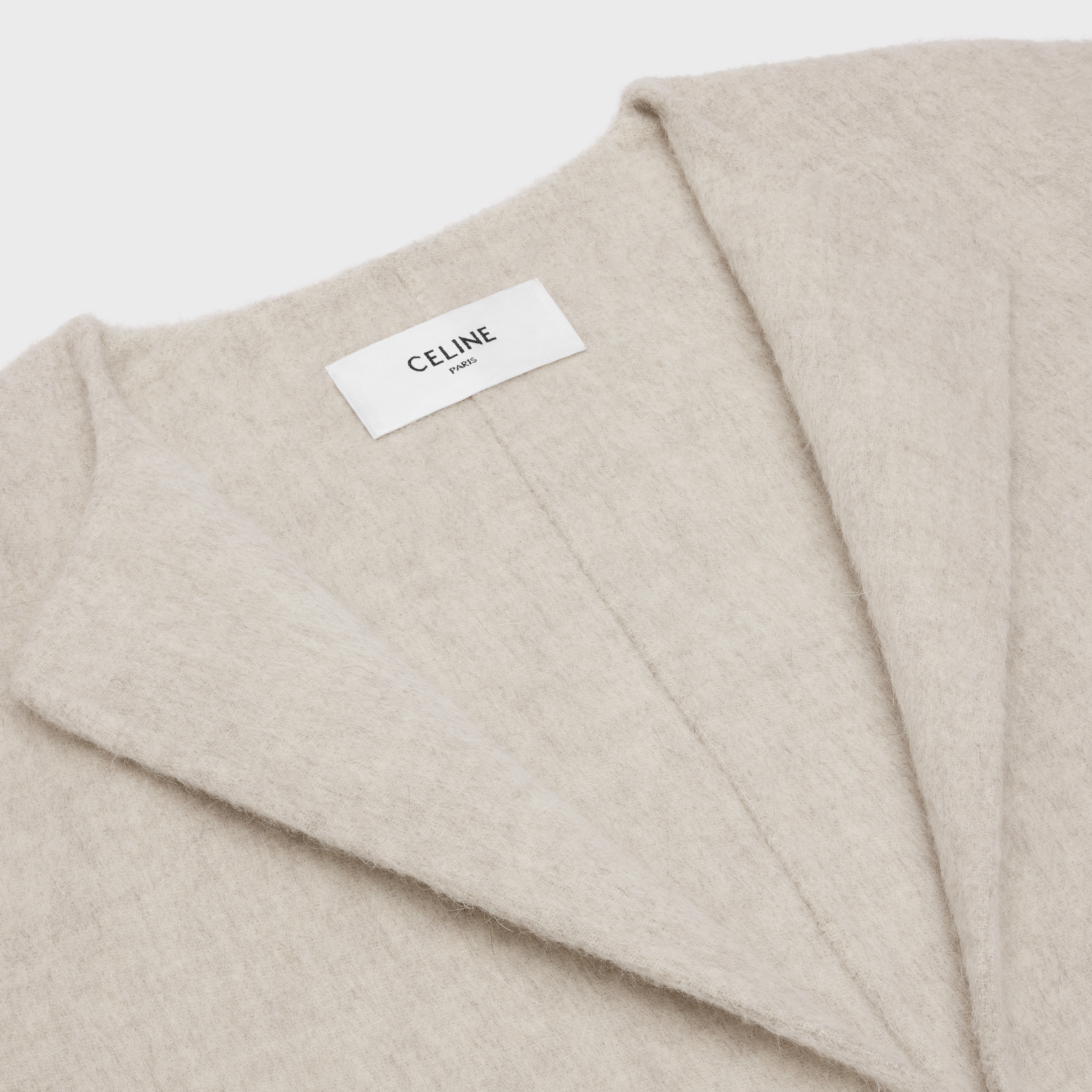 coat with pure collar in BRUSHED llama - 3