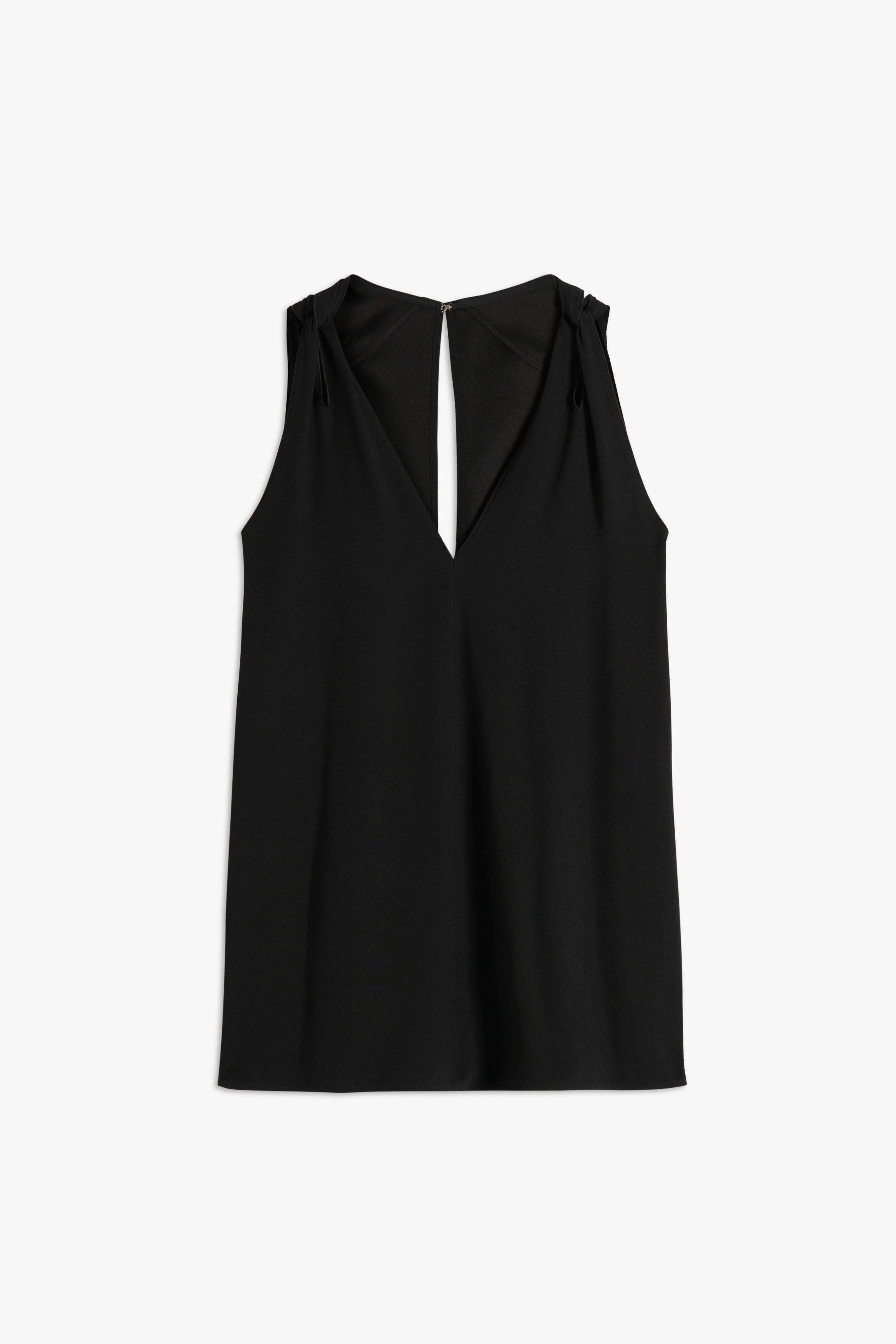Twist Shoulder Top in Black - 1