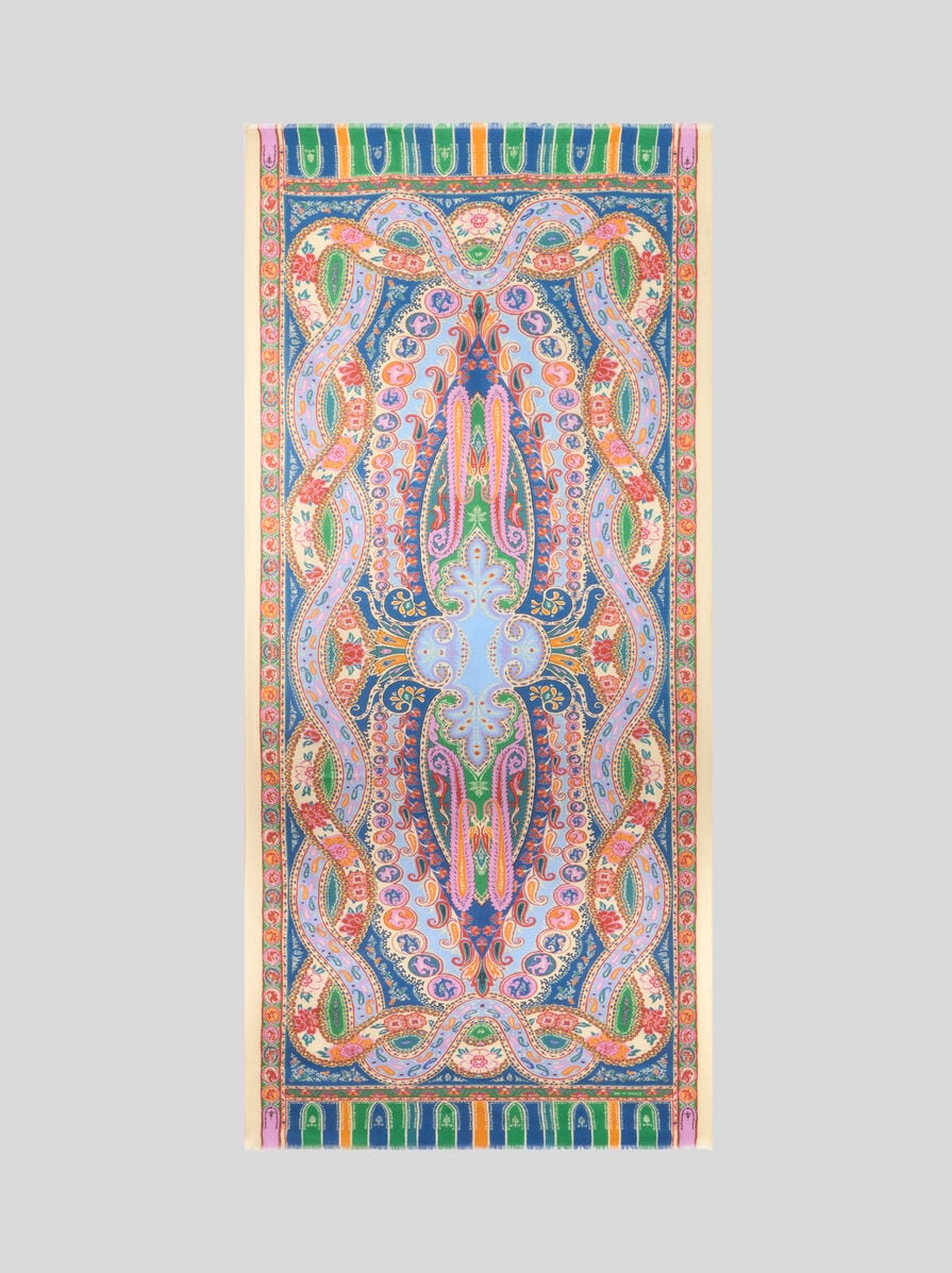 PAISLEY WOOL AND SILK SCARF - 2
