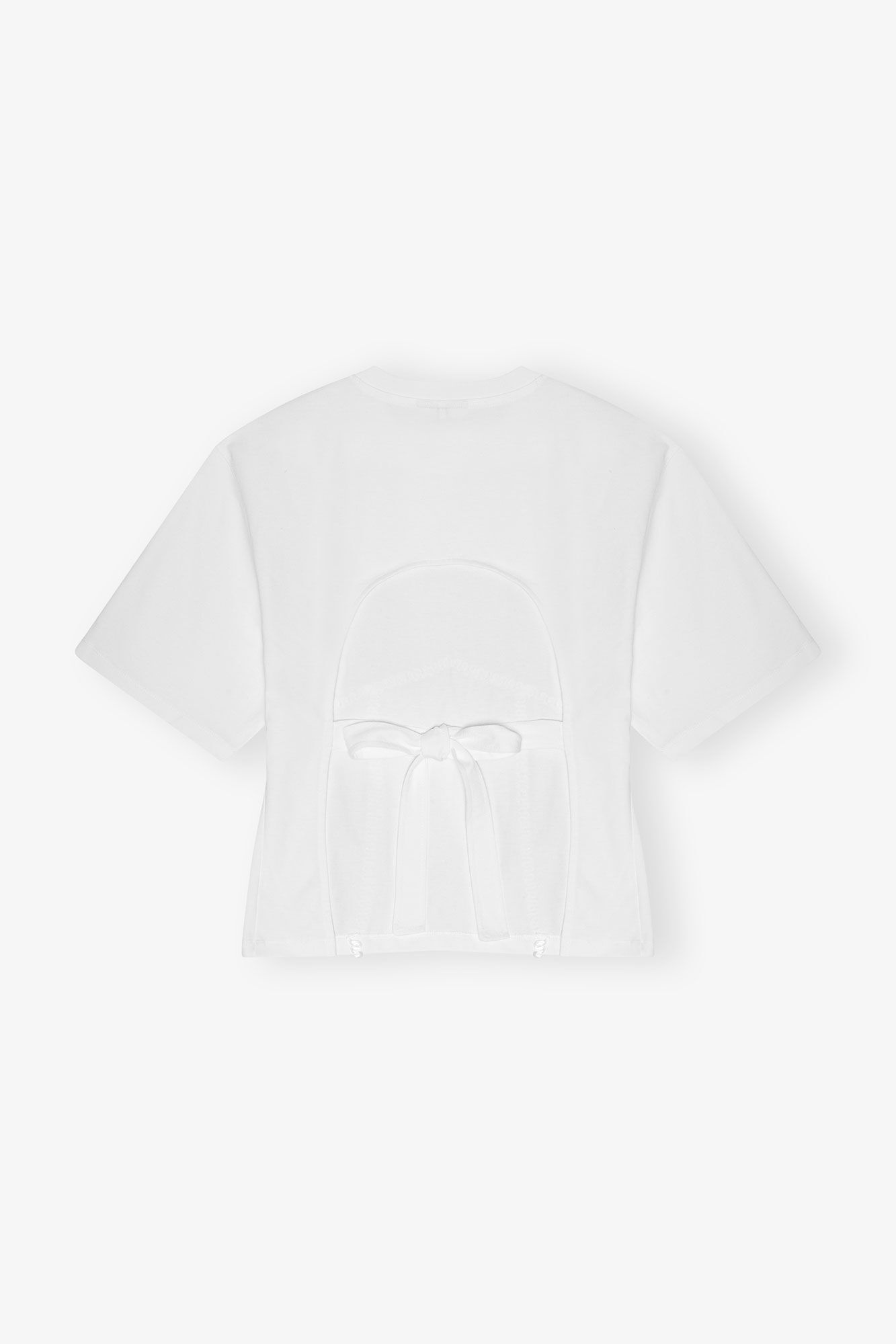 WHITE COTTON TIE BACK T-SHIRT - 6