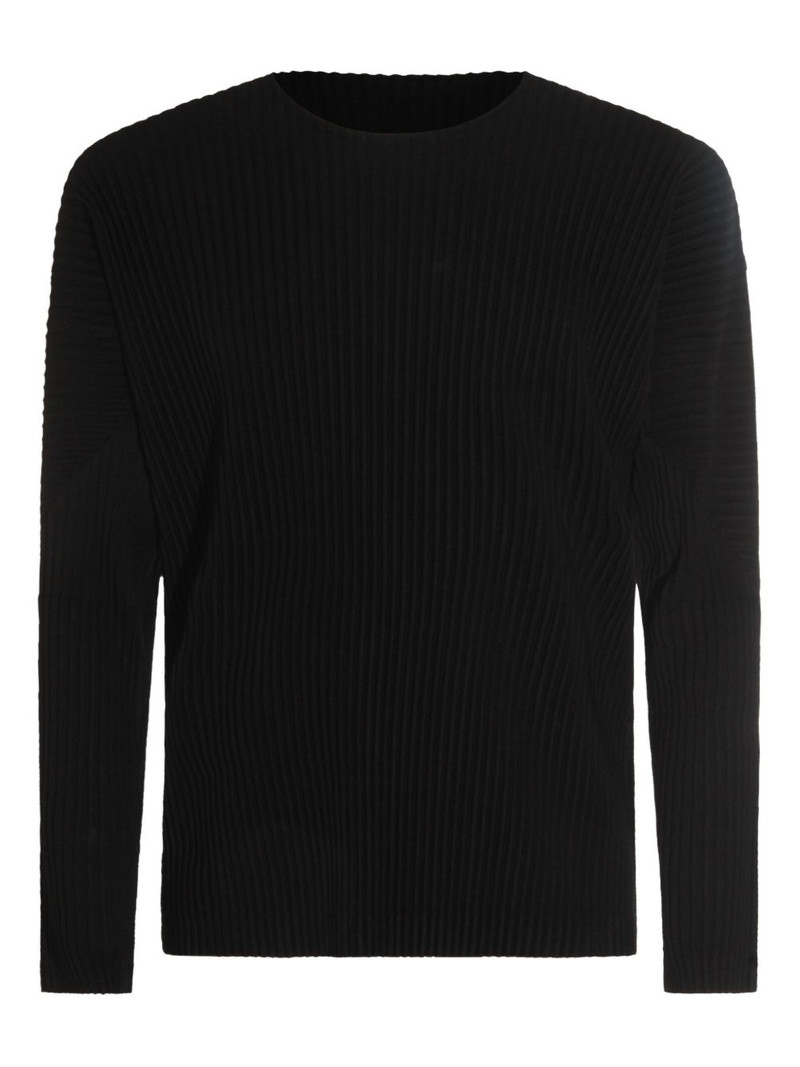 plissé long-sleeved T-shirt 1