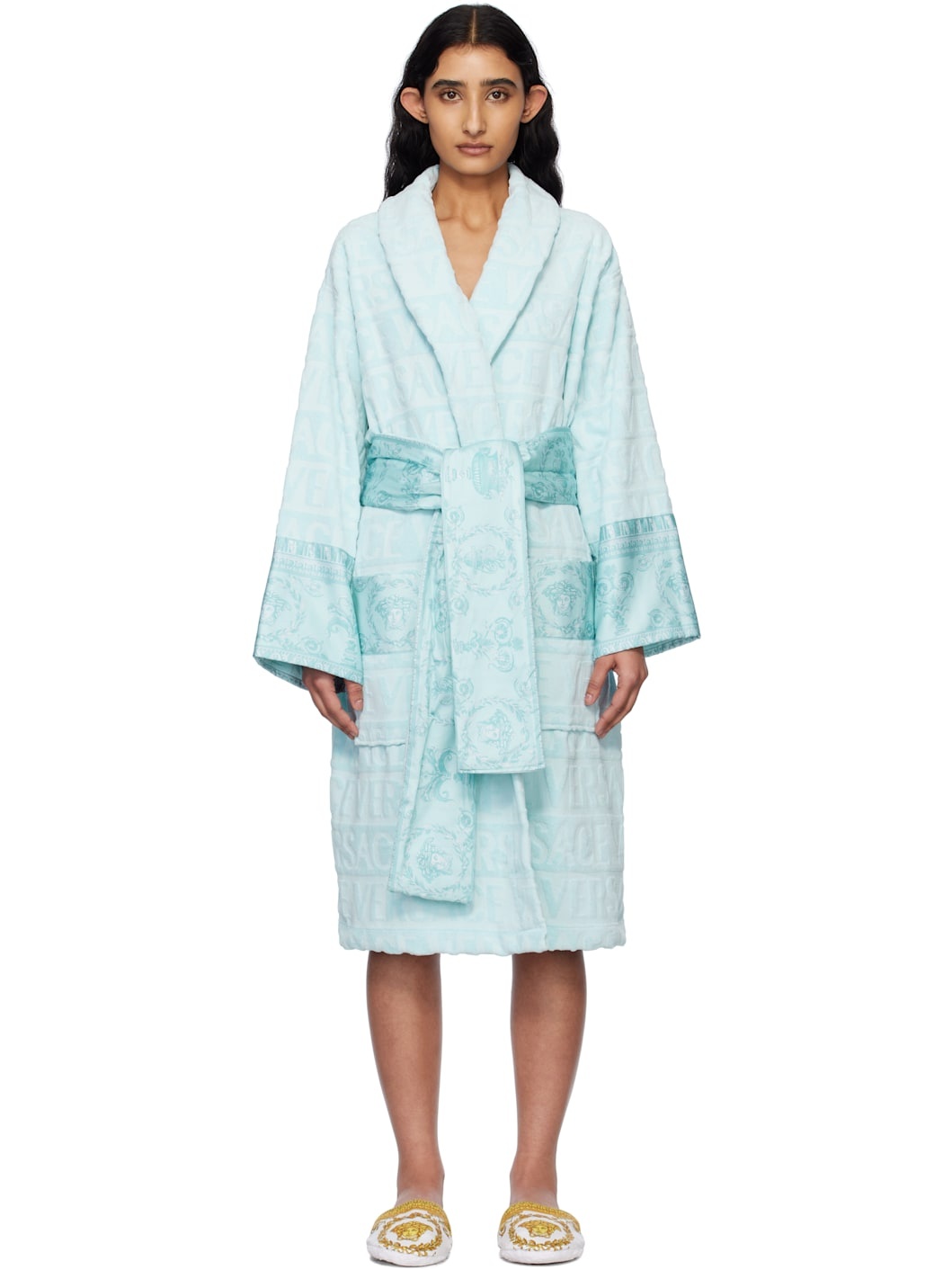 Blue 'I Heart Baroque' Bathrobe - 1