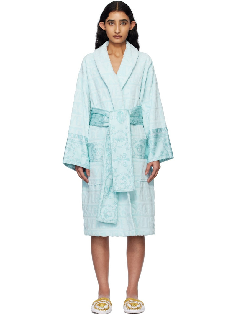 Blue 'I Heart Baroque' Bathrobe 1