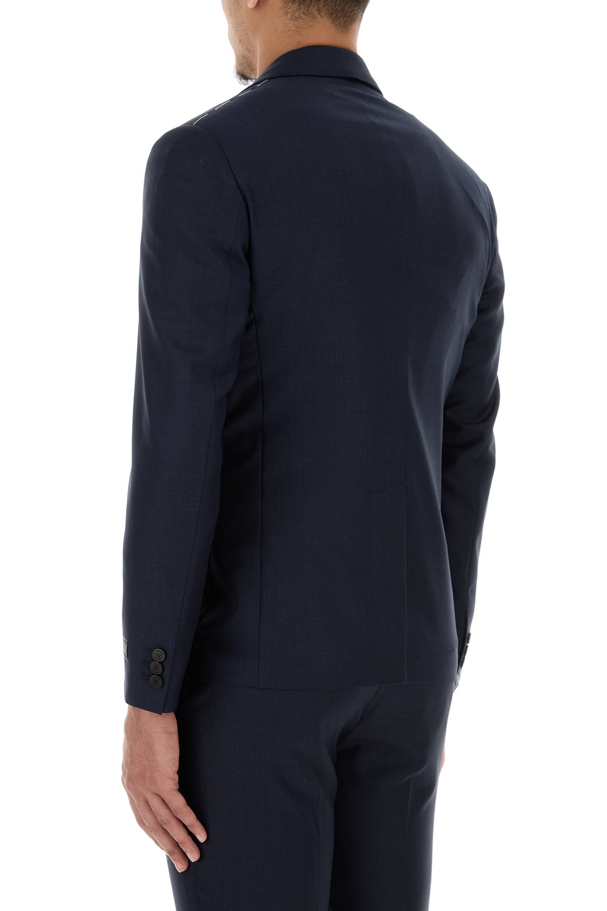 Dark blue wool blazer - 4