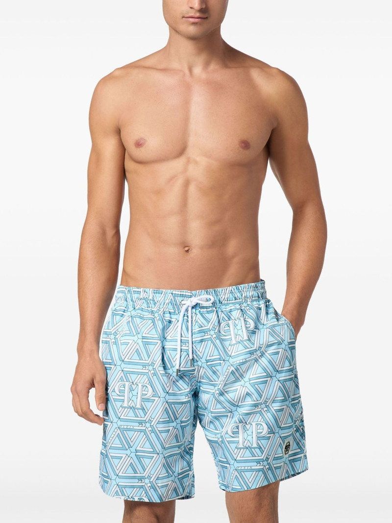 PHILIPP PLEIN monogram swim shorts outlook