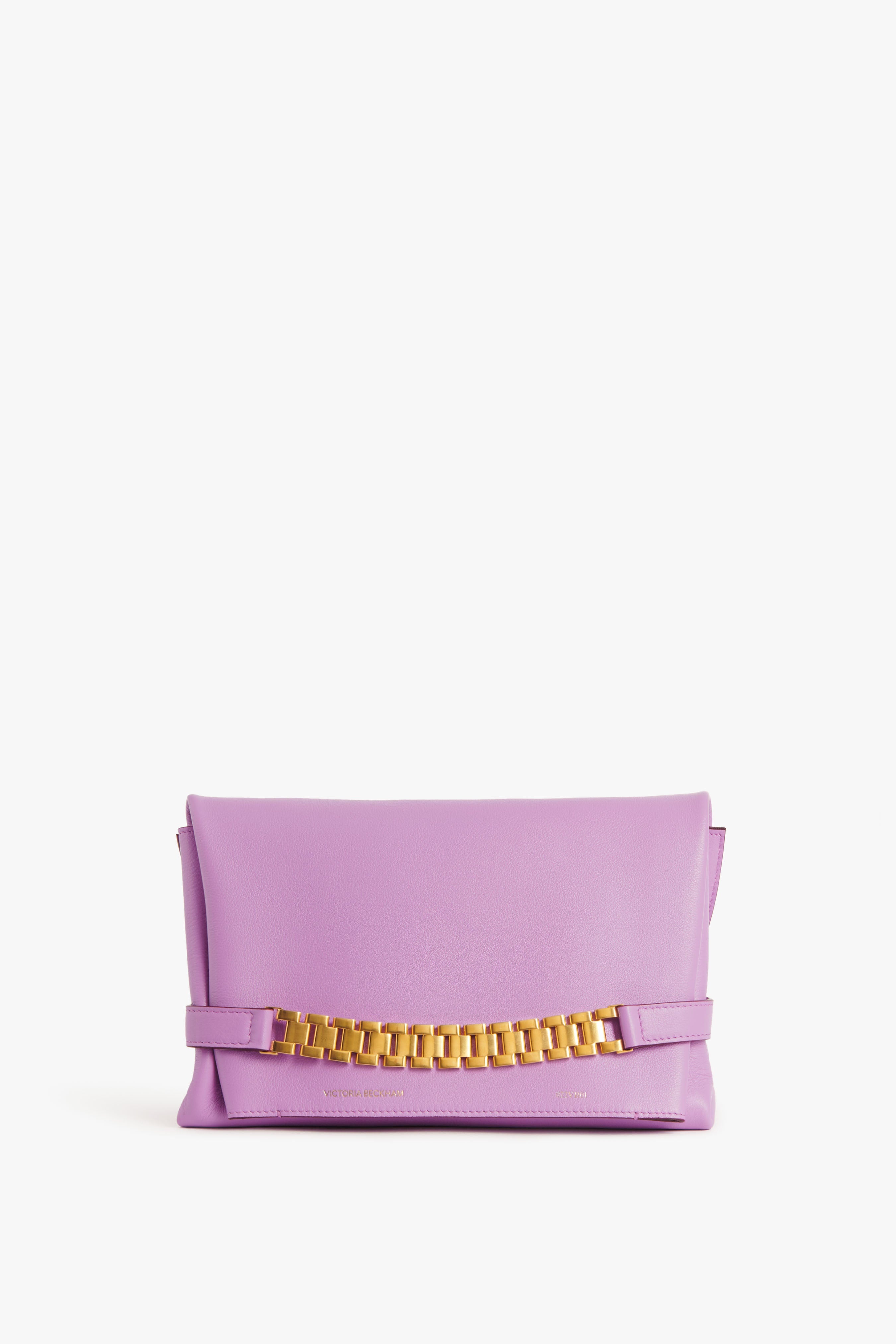 Chain Pouch In Lilac Leather - 1