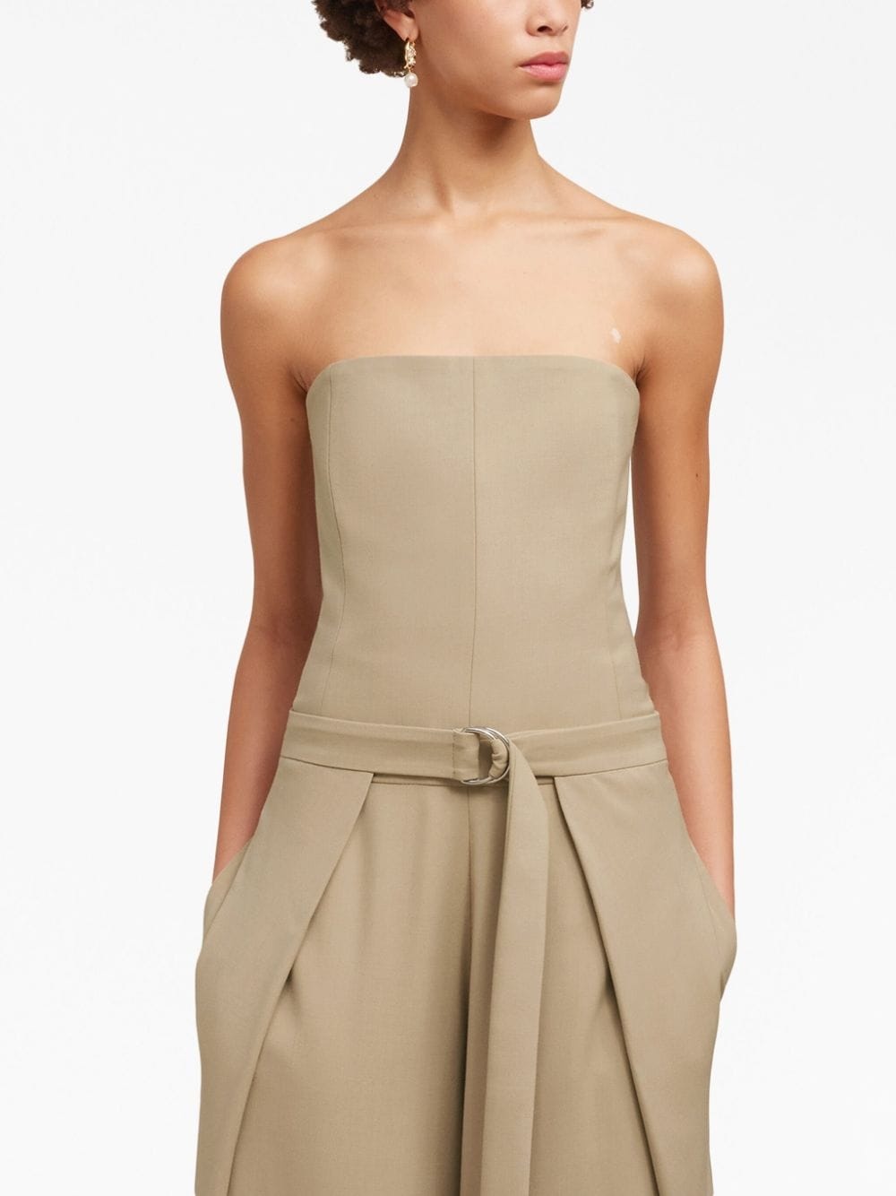 strapless layered jumpsuit - 4