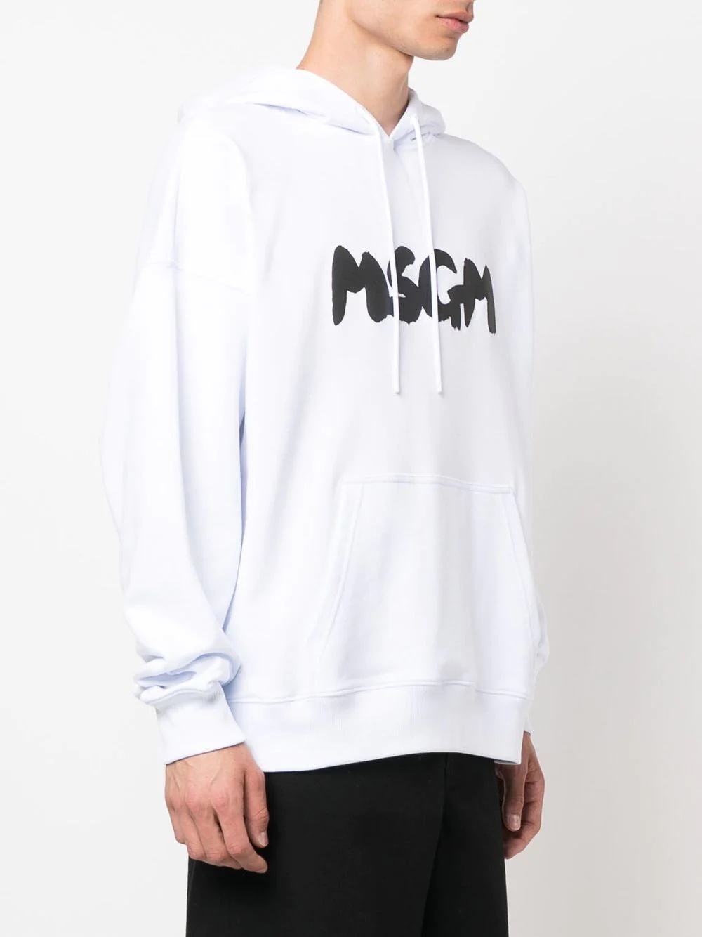 logo-print cotton hoodie - 3