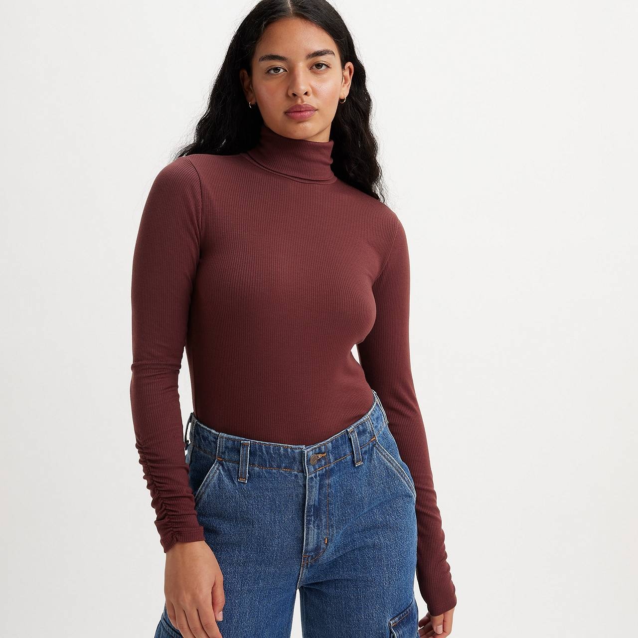 RUCHED TURTLENECK TOP - 3