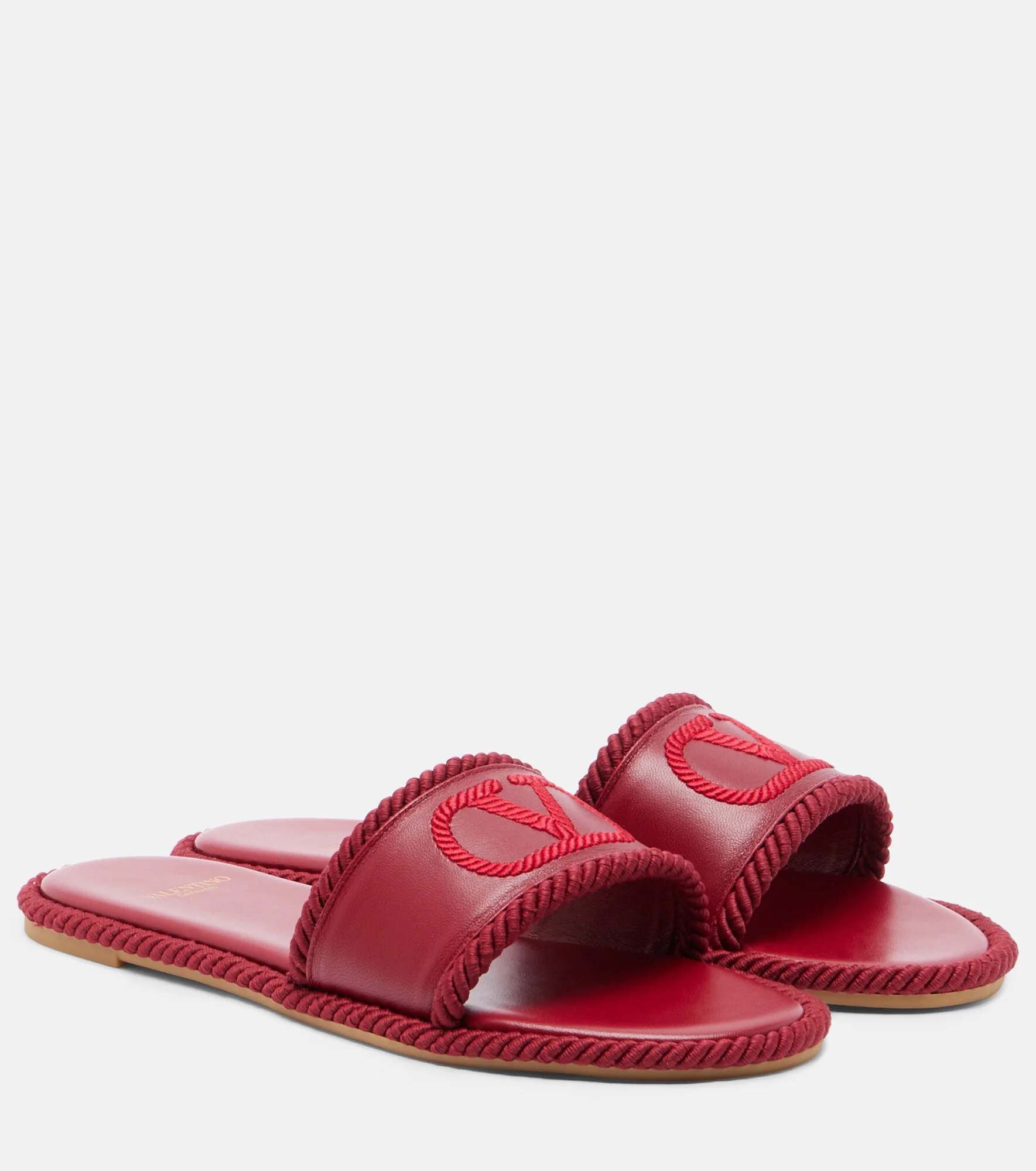 VLogo leather espadrille sandals - 1
