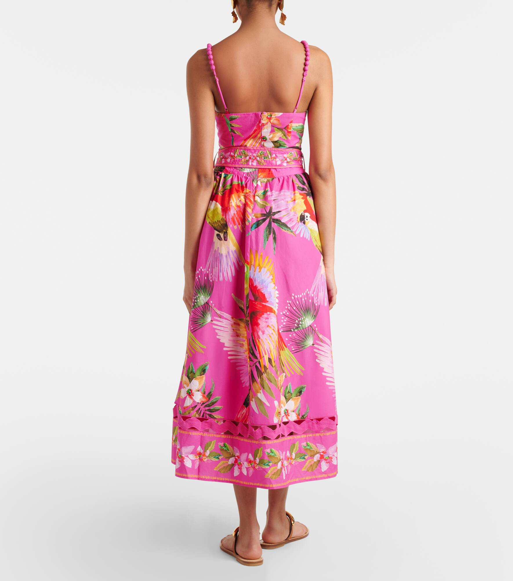 Printed cotton midi dress - 3