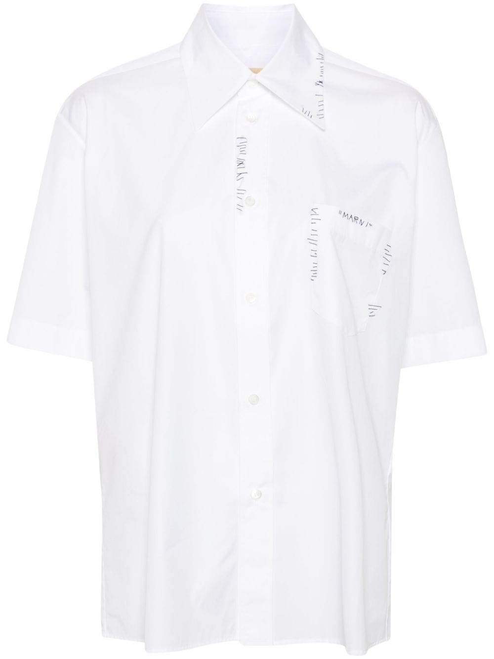 logo-embroidered shirt - 1