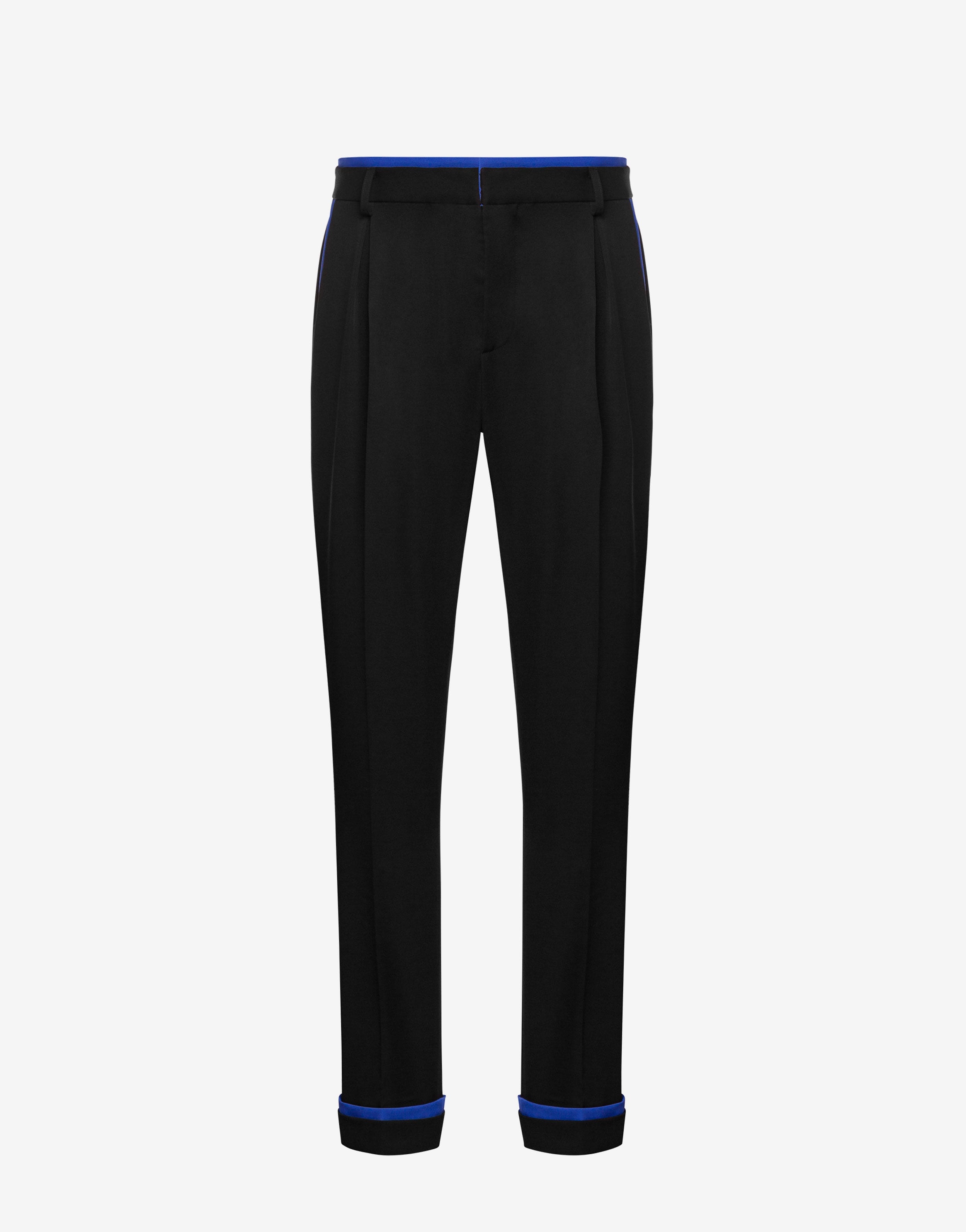 CONTRASTING LAYERS GABARDINE TROUSERS - 1