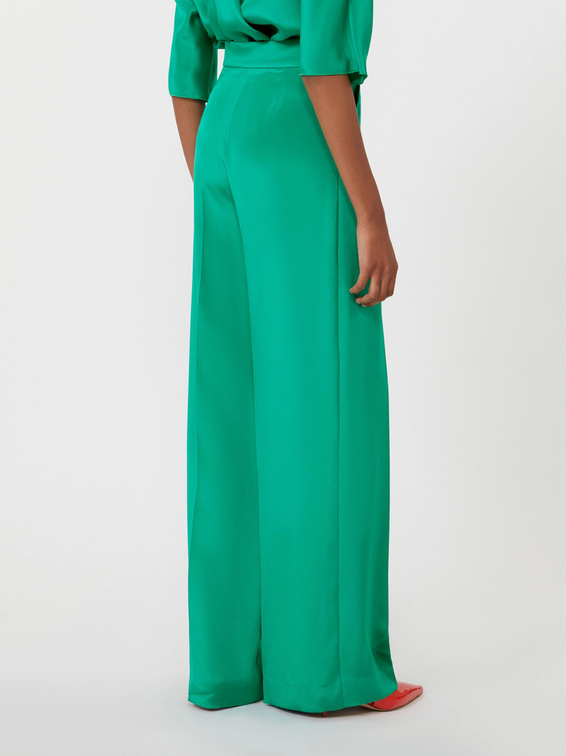 PALANCA Silk crêpe de chine Tuxedo trousers - GREEN 4