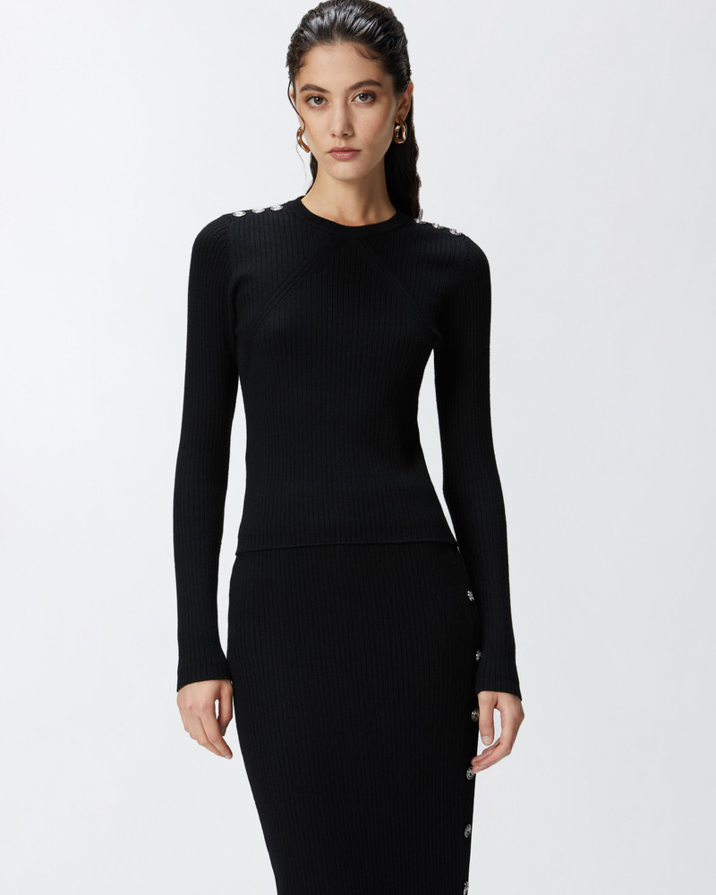 PINKO LONG-SLEEVED RIBBED WOOL SWEATER outlook