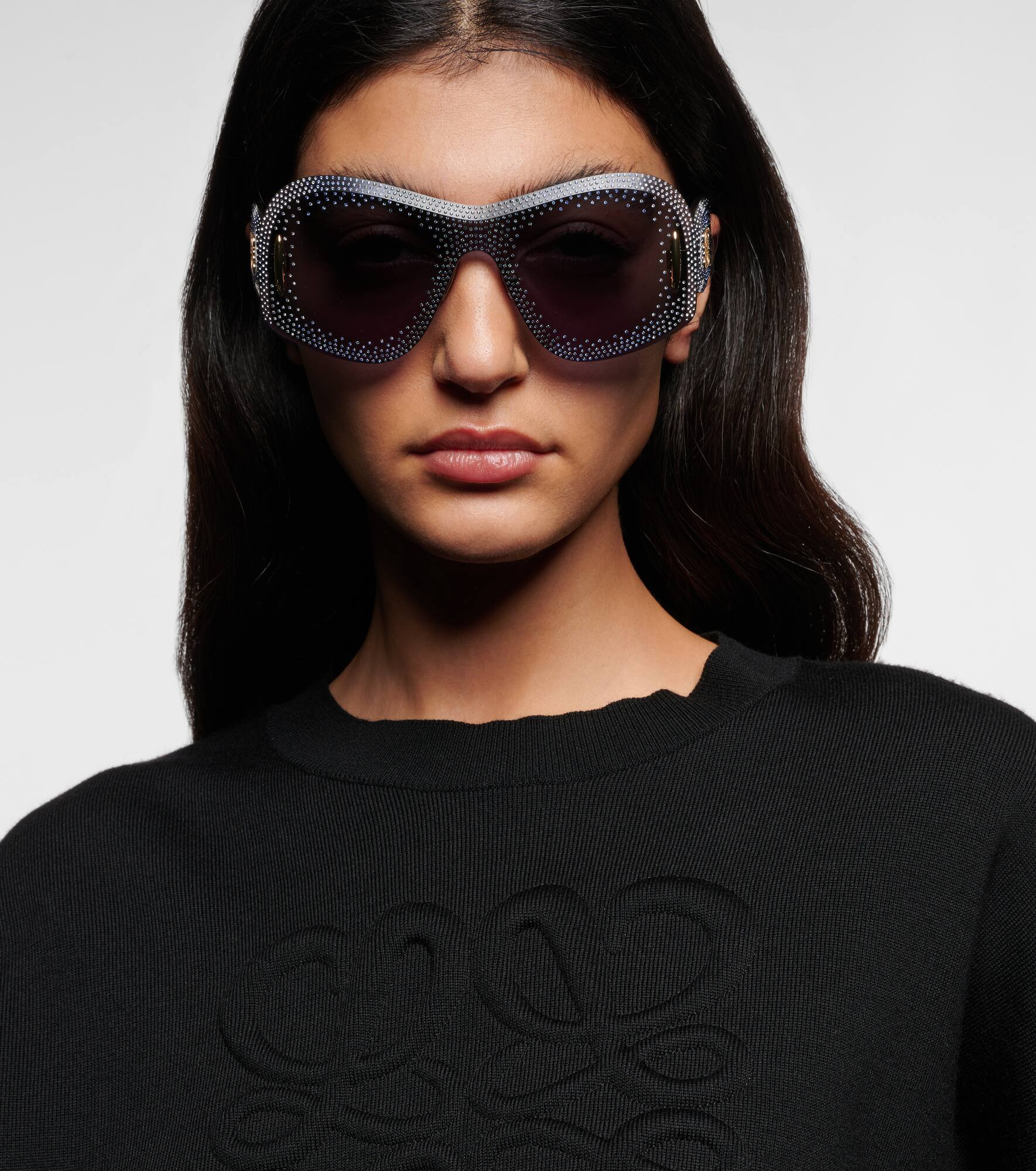 Anagram embellished mask sunglasses - 3