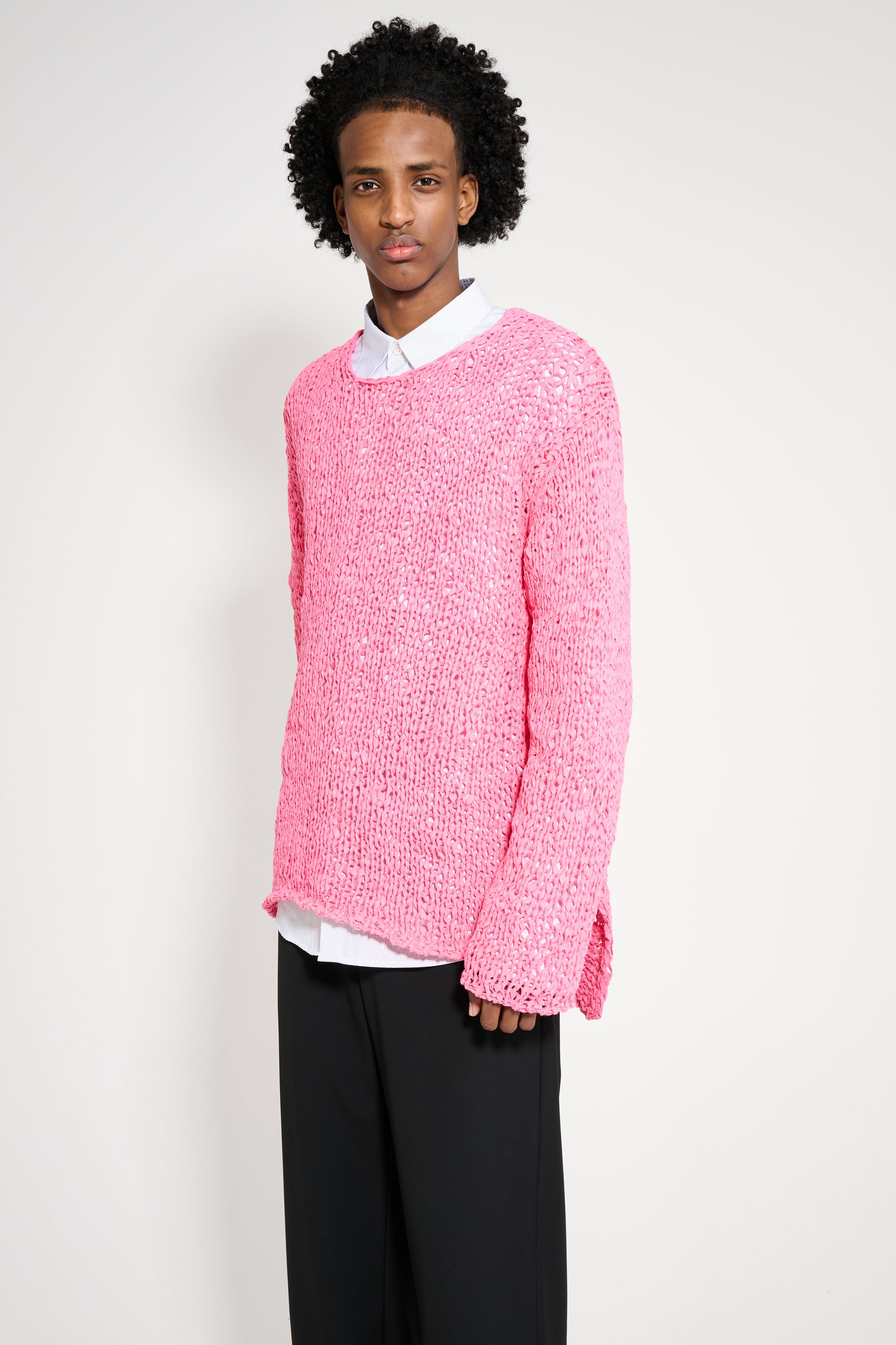 COMME DES GARÇONS HOMME PLUS LOOSE KNIT SWEATER PINK - 2