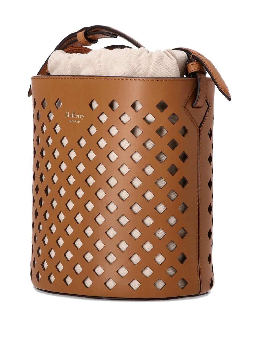 Perfurated Bucket leather bag - 3