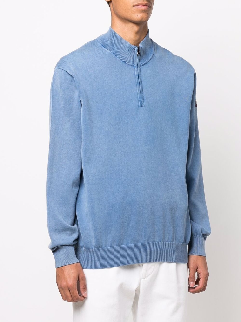 logo-patch funnel neck jumper - 3