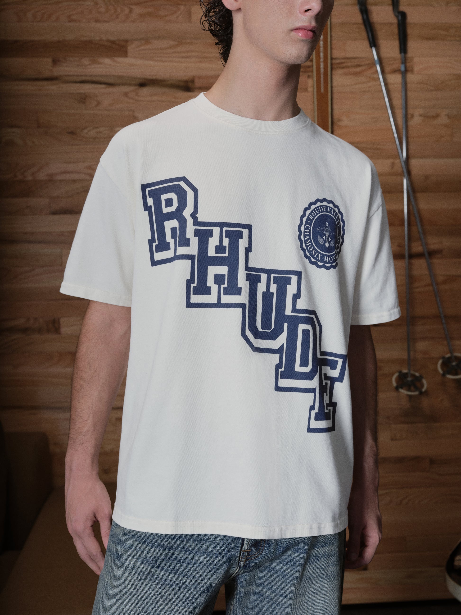 RHUDE COLLEGIATE CREST TEE - 6