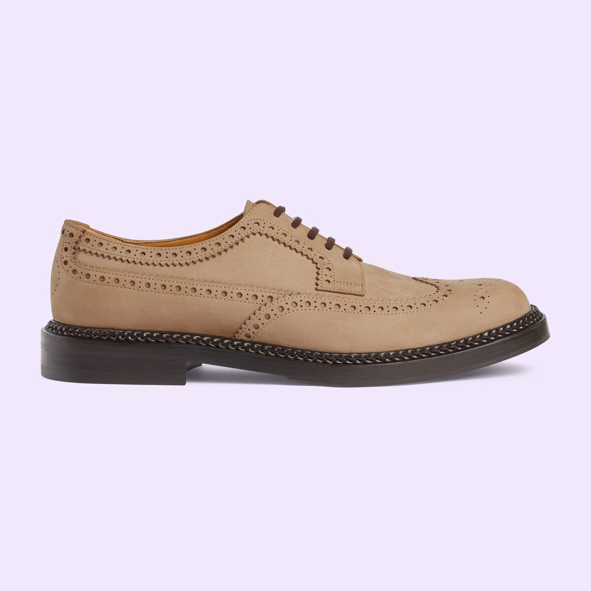 Men's lace-up shoe with brogue details - 1