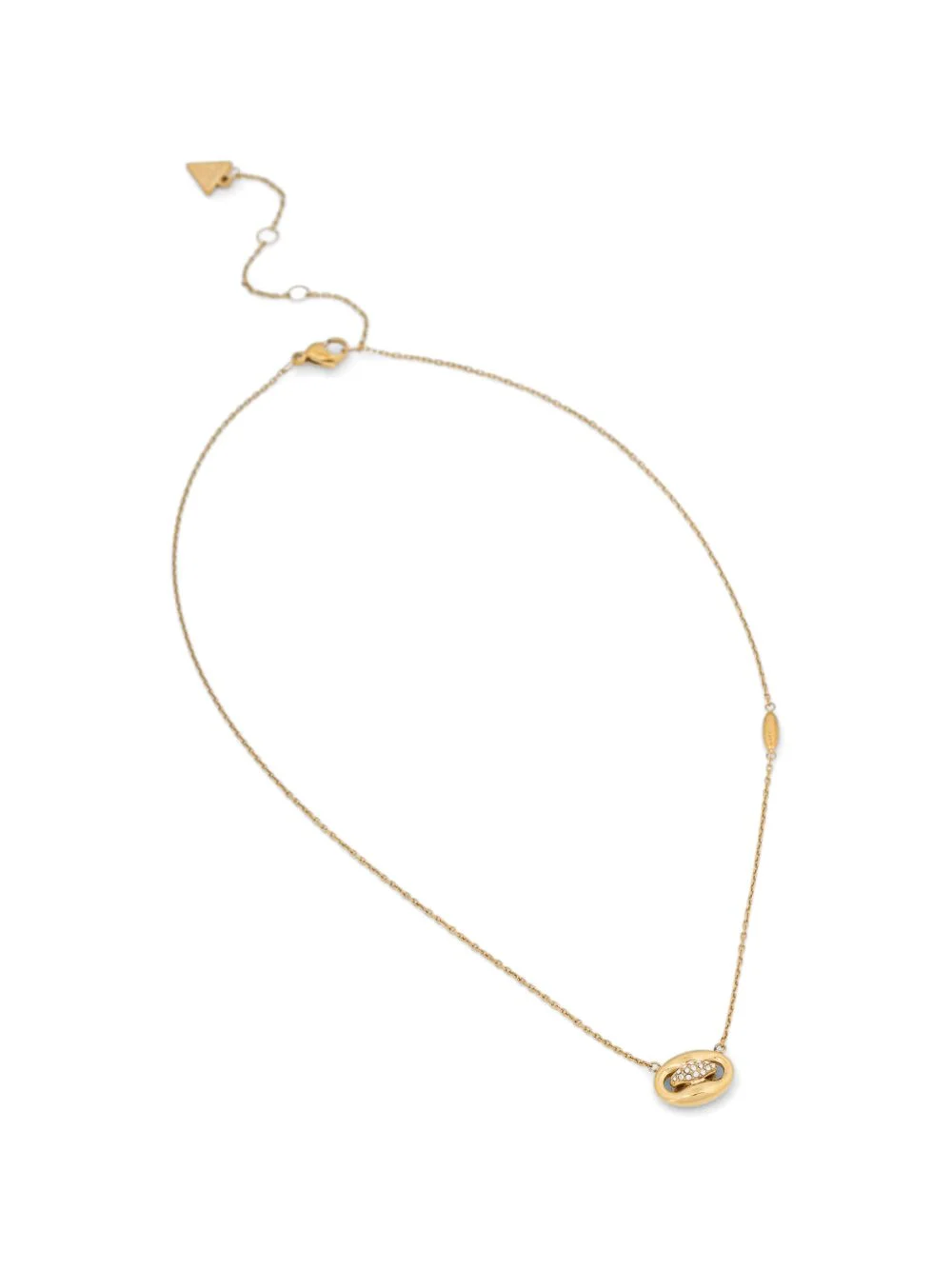 Marina crystal-embellished oval-pendant necklace - 1