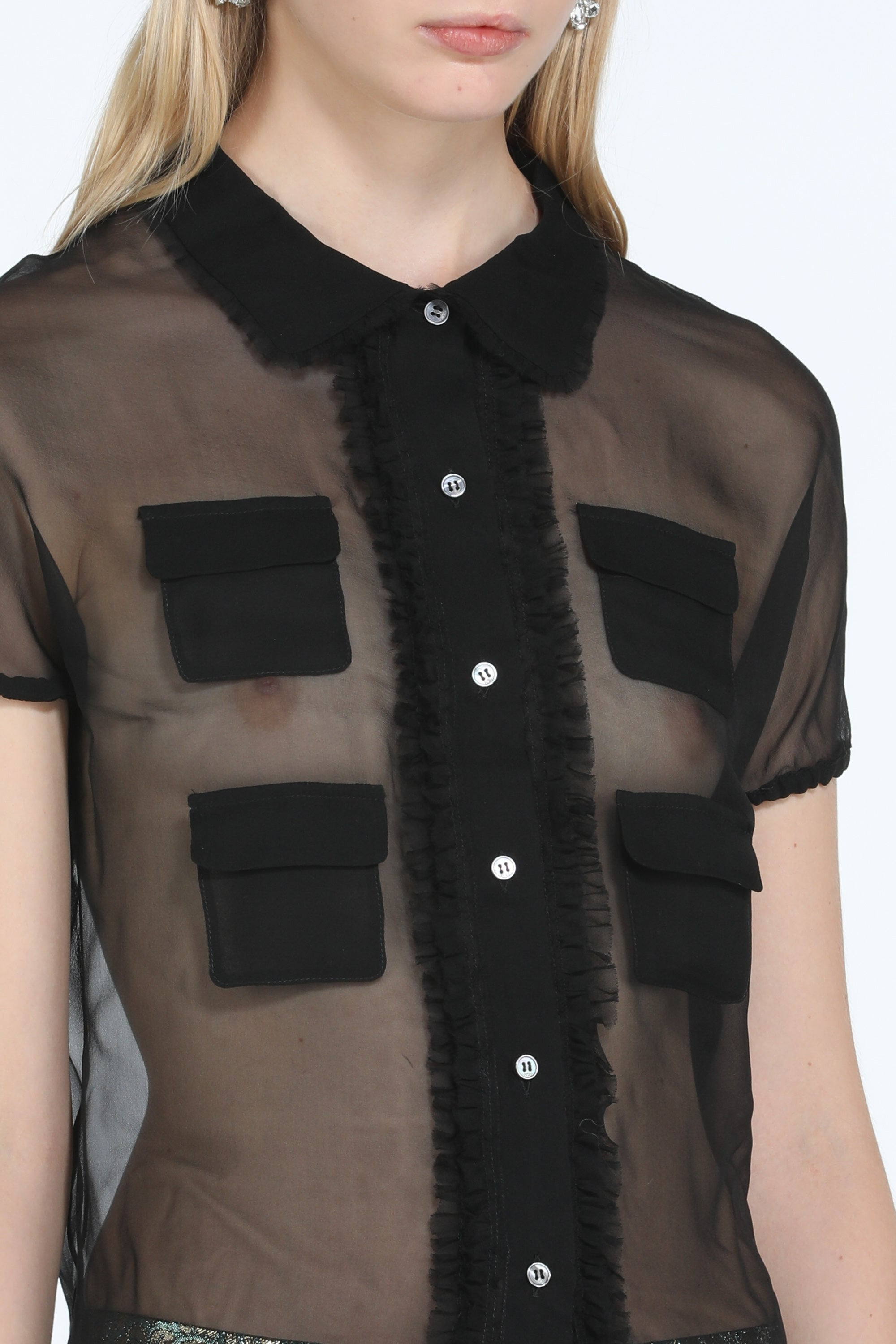 SEMI-SHEER SILK SHIRT - 5