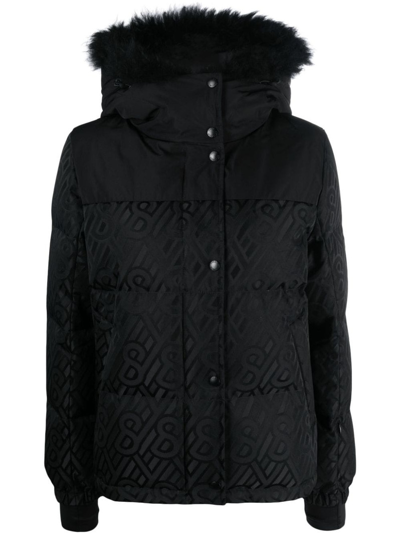monogram-pattern hooded down jacket 1