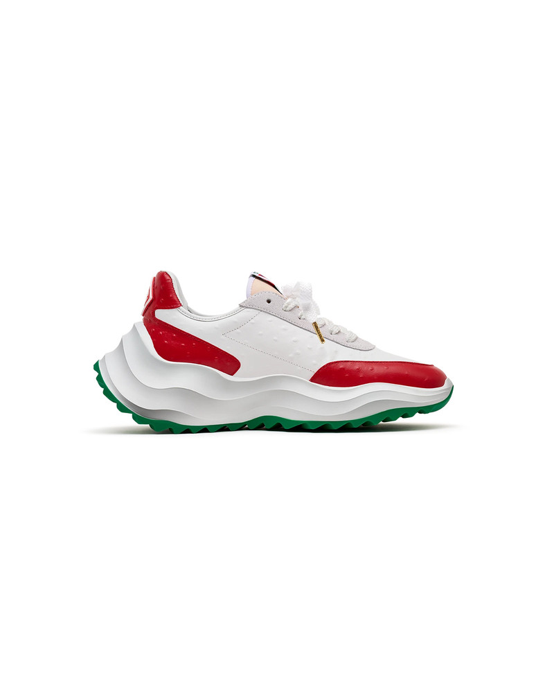CASABLANCA Mens Atlantis Red Ostrich Sneakers | Casablanca Paris outlook