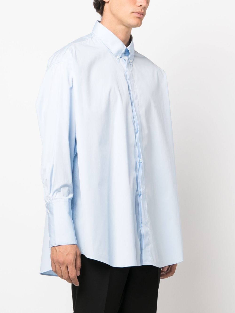 poplin texture  long-sleeve shirt - 8