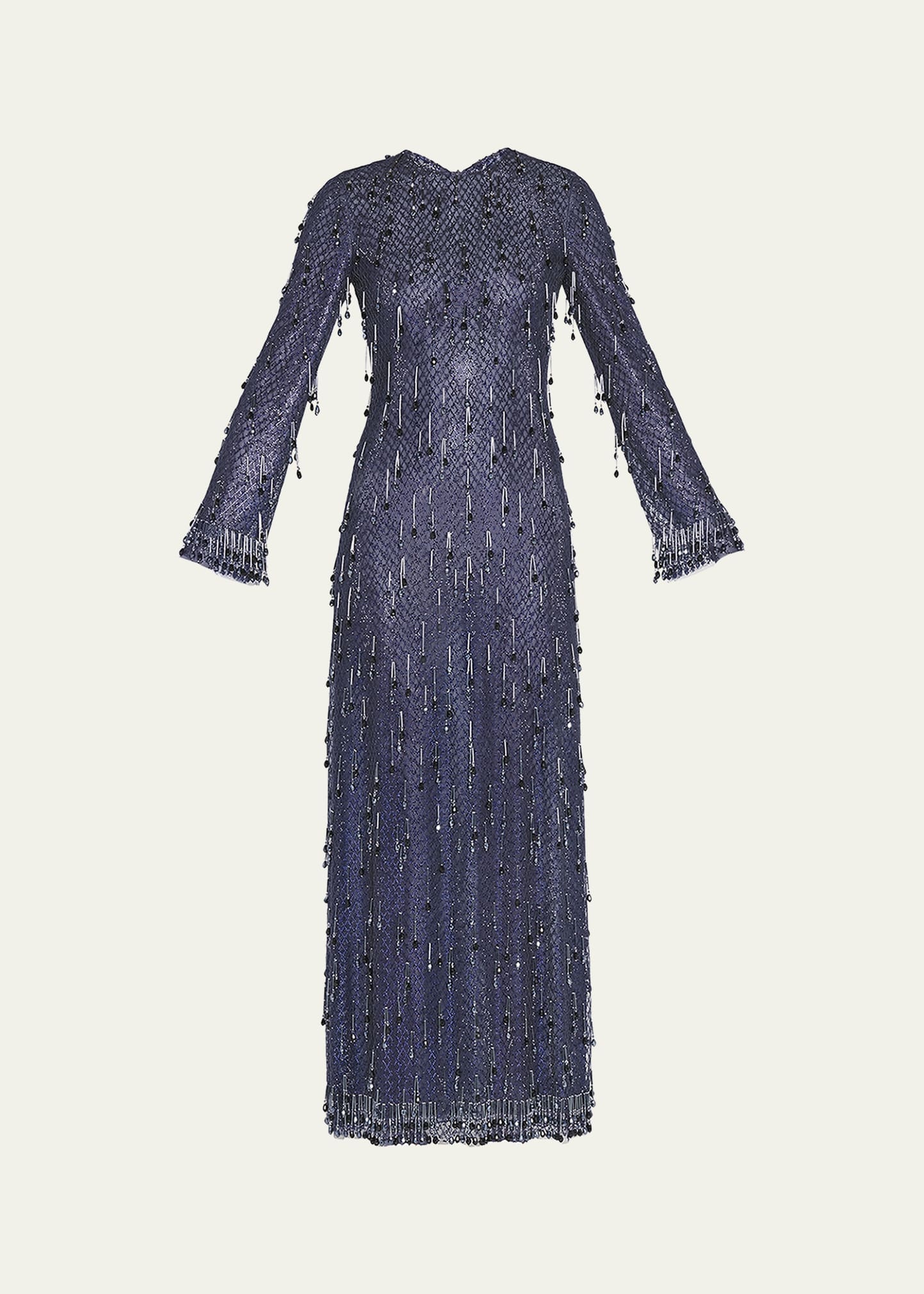 Embroidered Column Gown - 1