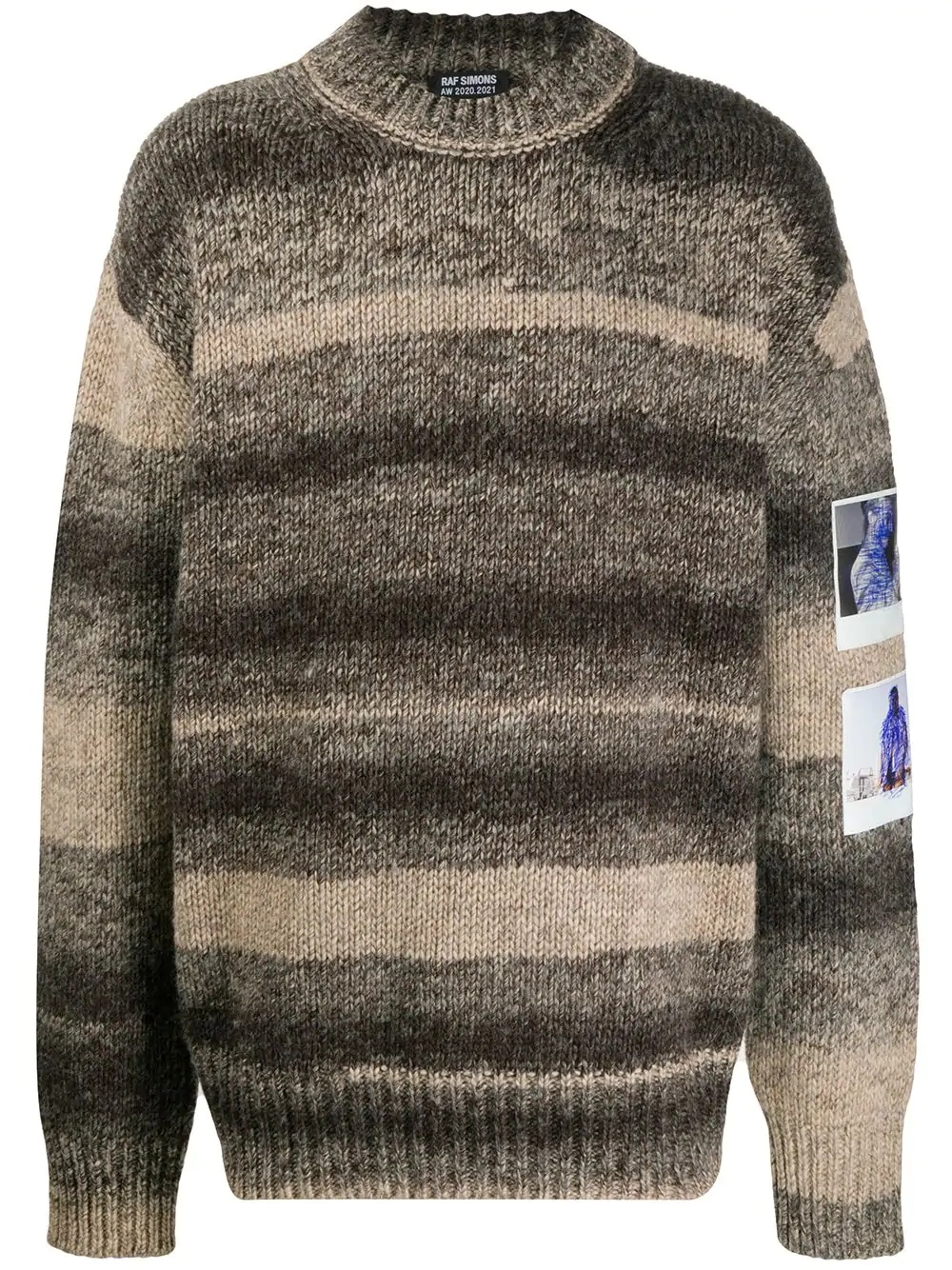 oversize sweater with polaroid patches - 1