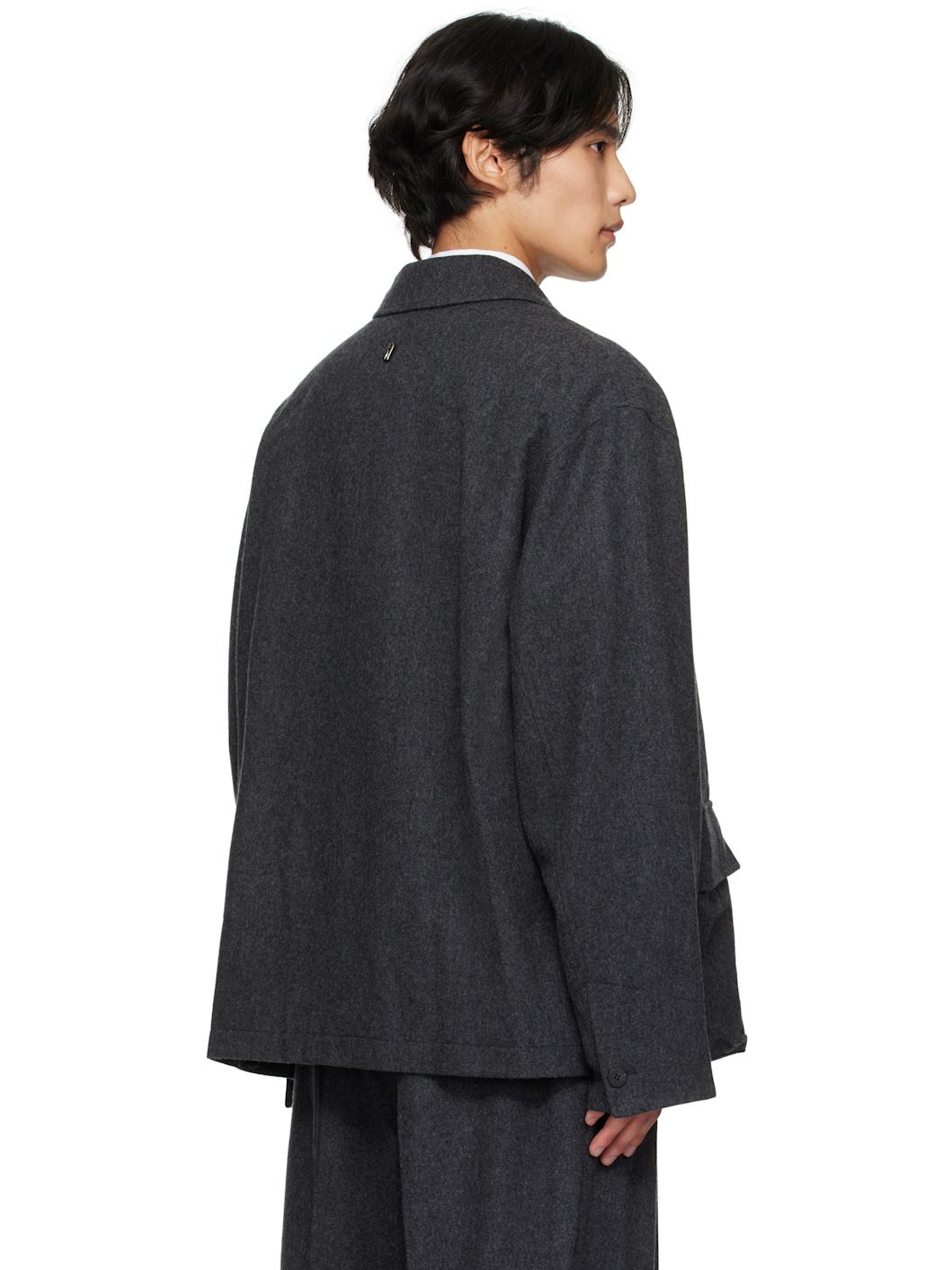 Gray Wool Field Jacket - 3