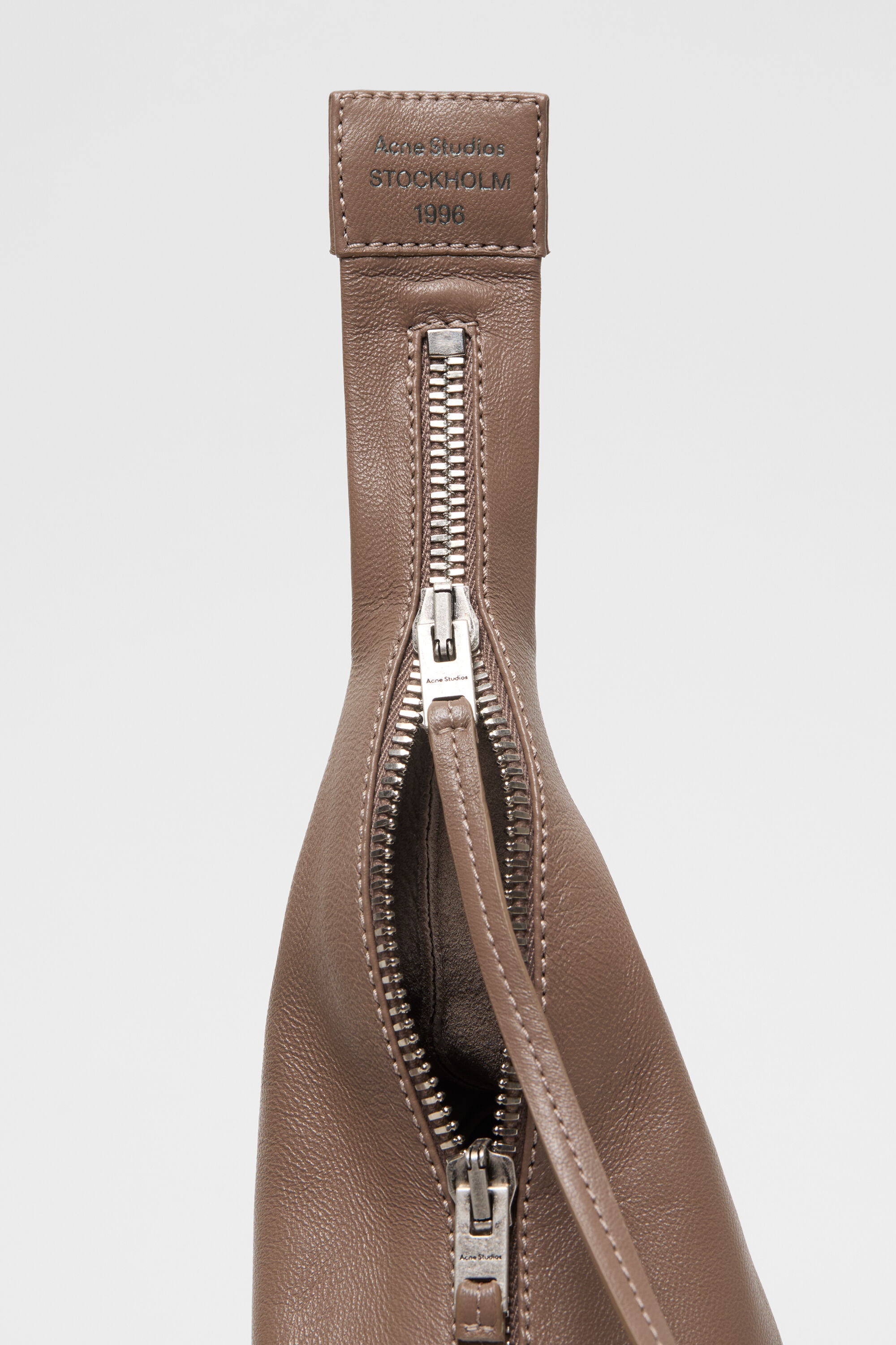 Leather zip heels - Taupe Brown - 4