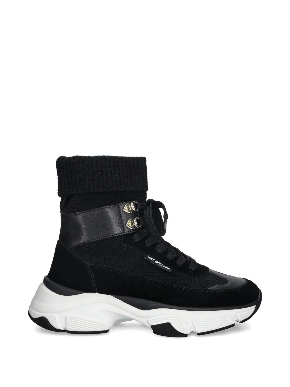 lace-up sock-detail sneakers - 1