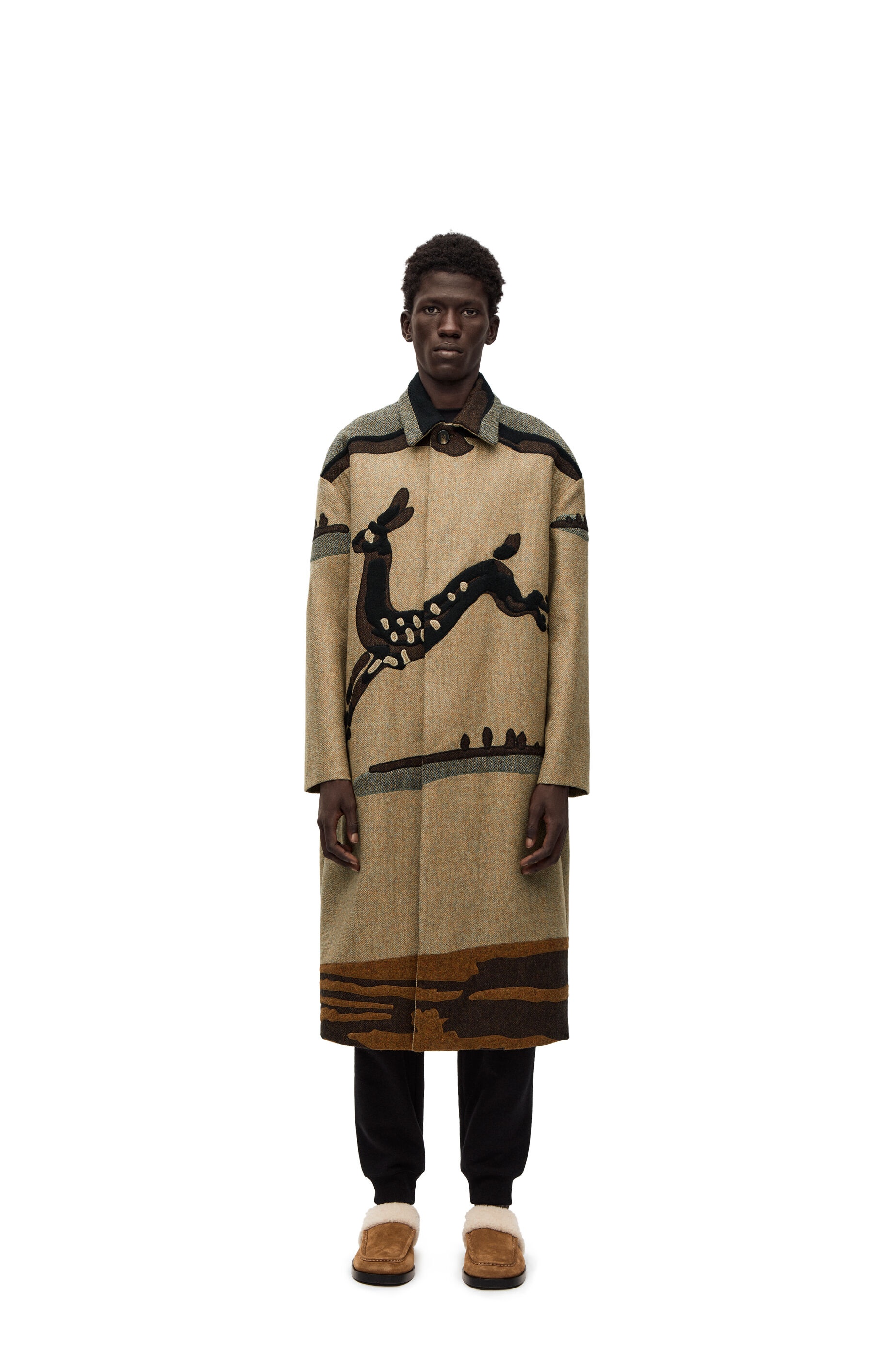 Deer intarsia coat in wool - 3