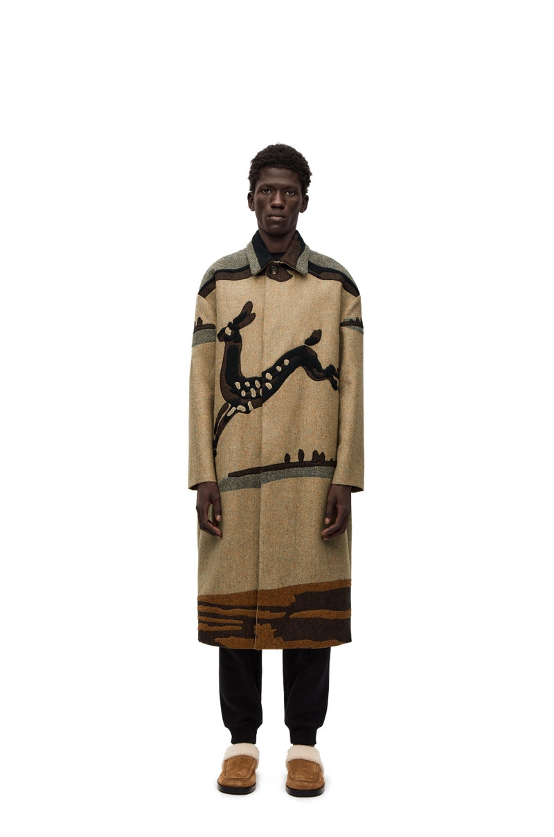 Deer intarsia coat in wool 3