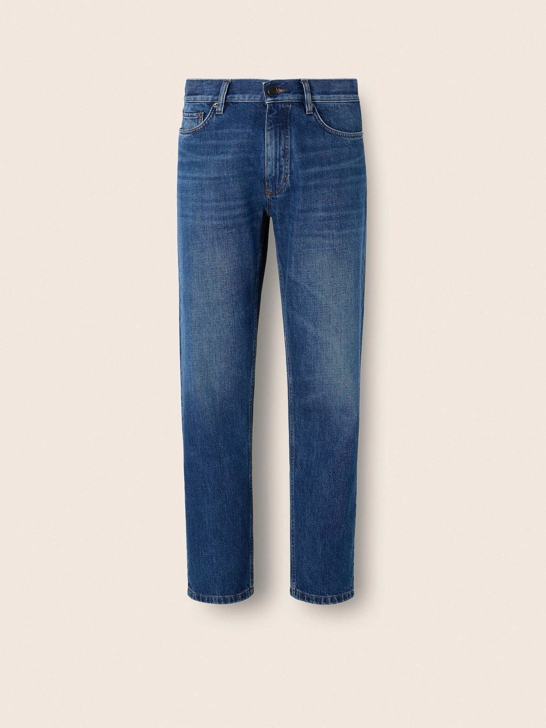 DARK BLUE COTTON ROCCIA JEANS - 1